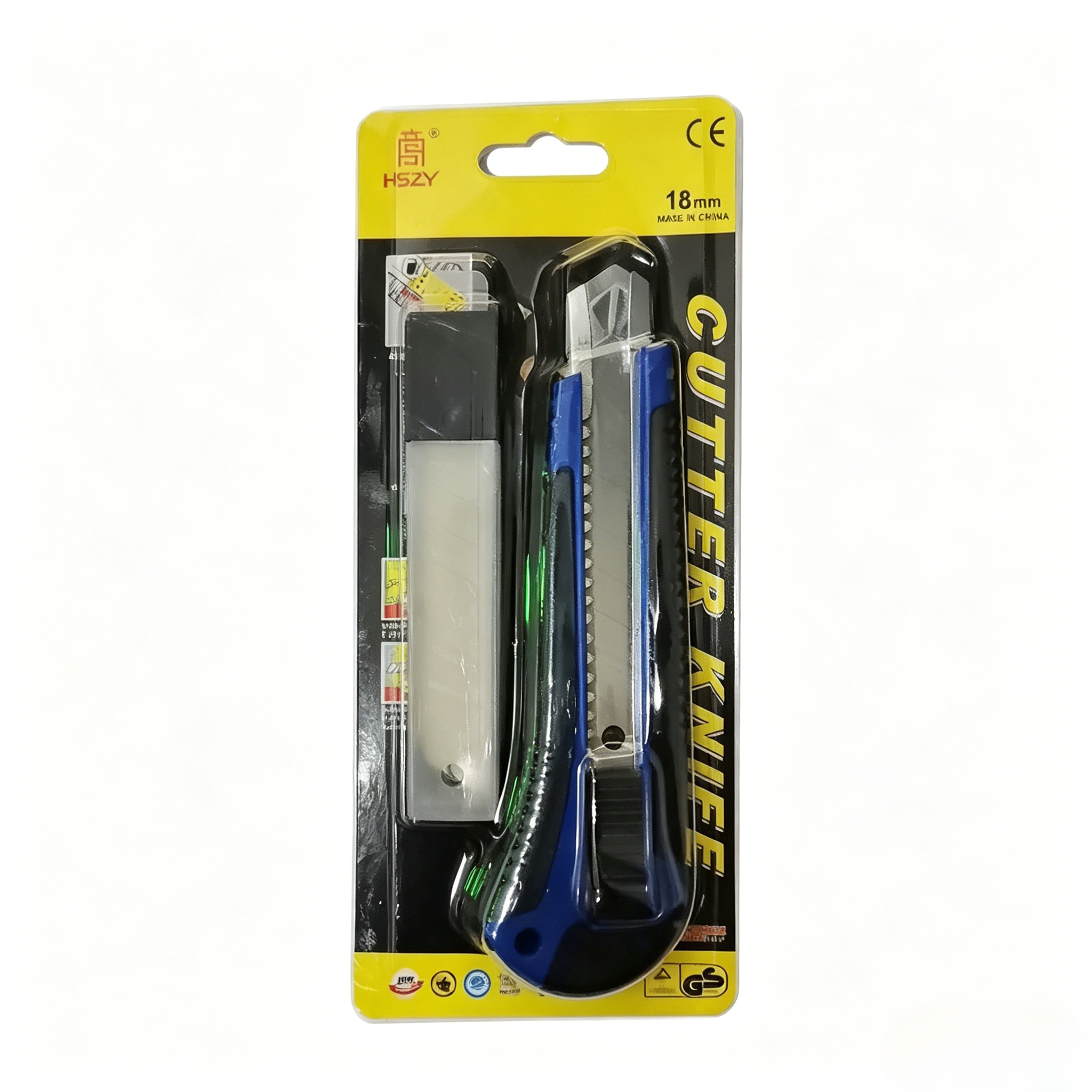 Utility Knife，Retractable Utility Knife Heavy Duty Box Cutter, TPR Non-Slip Handle, ABS Body with Stainless Steel Blade Slot, Extra Replacement Blade Included for Home Office Warehouse Use