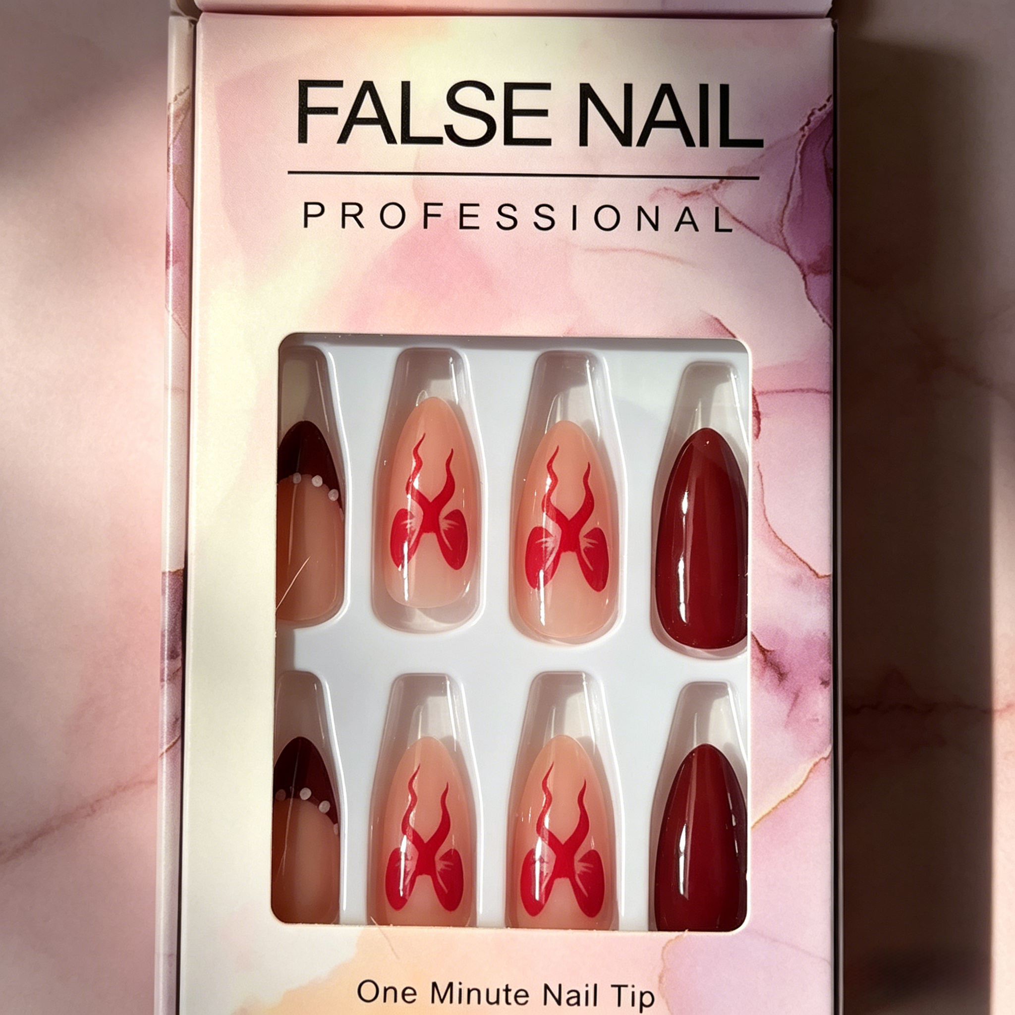 French False Nails（Give away jelly gelatin） Fake Nail Tips, Reusable Stick On Nails, Natural Nude Press Ons, Coffin Shape False Nails, Easy Glue On Nails, DIY Manicure Kit, Quick Press On Nails view 3
