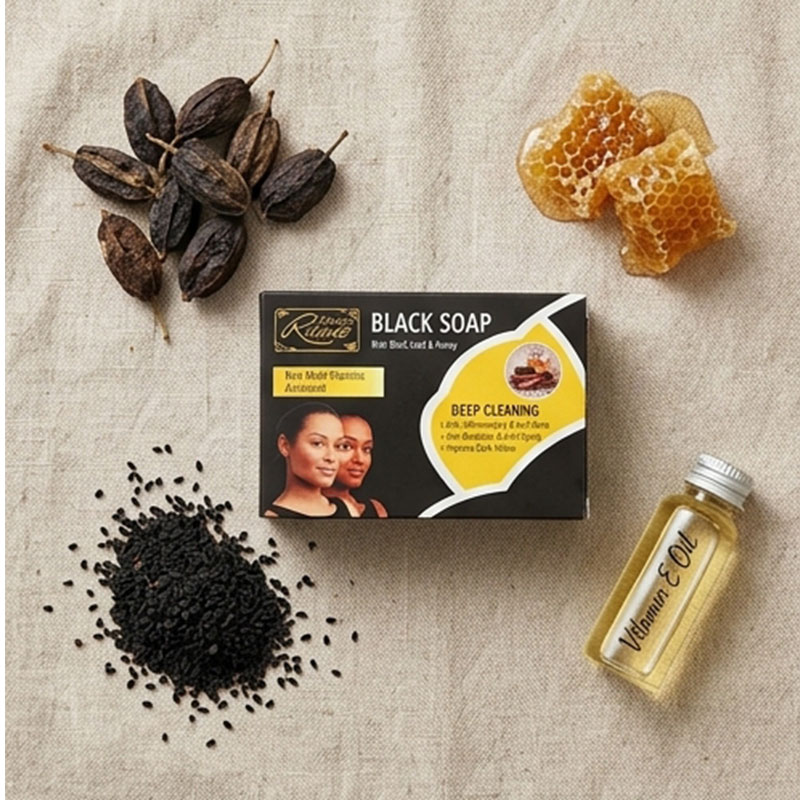 Soap Black Seed & Honey Black Soap | Face & Body Cleanser for Acne, Brightening & Anti-Aging Black seed honey soap, face body wash, anti-acne soap, skin brightening soap, deep cleansing soap