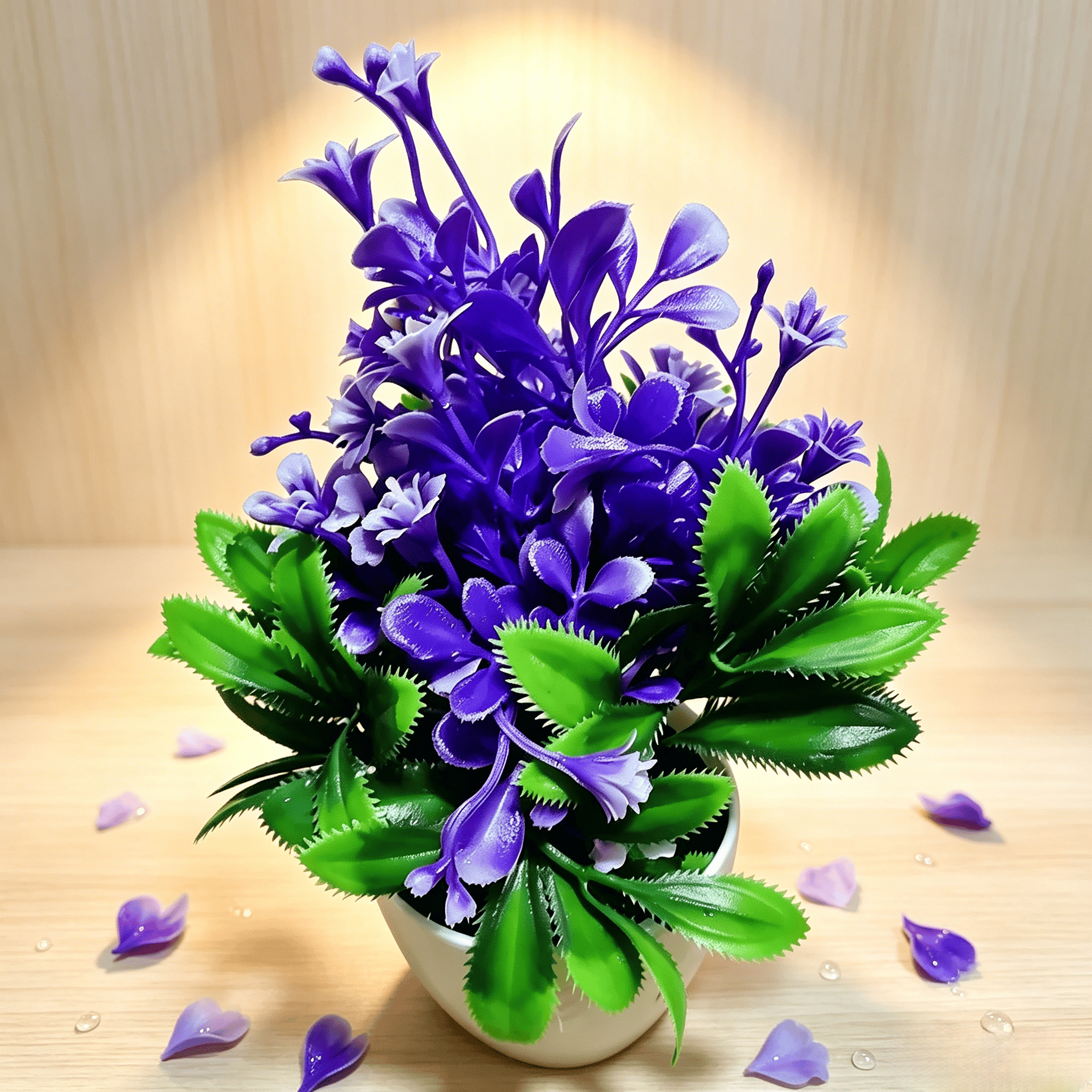 2Pcs Artificial Flowers with Plastic Pots, Realistic Artificial Flower Potted Set,Fake Potted Plants for Home Office Commercial Decoration