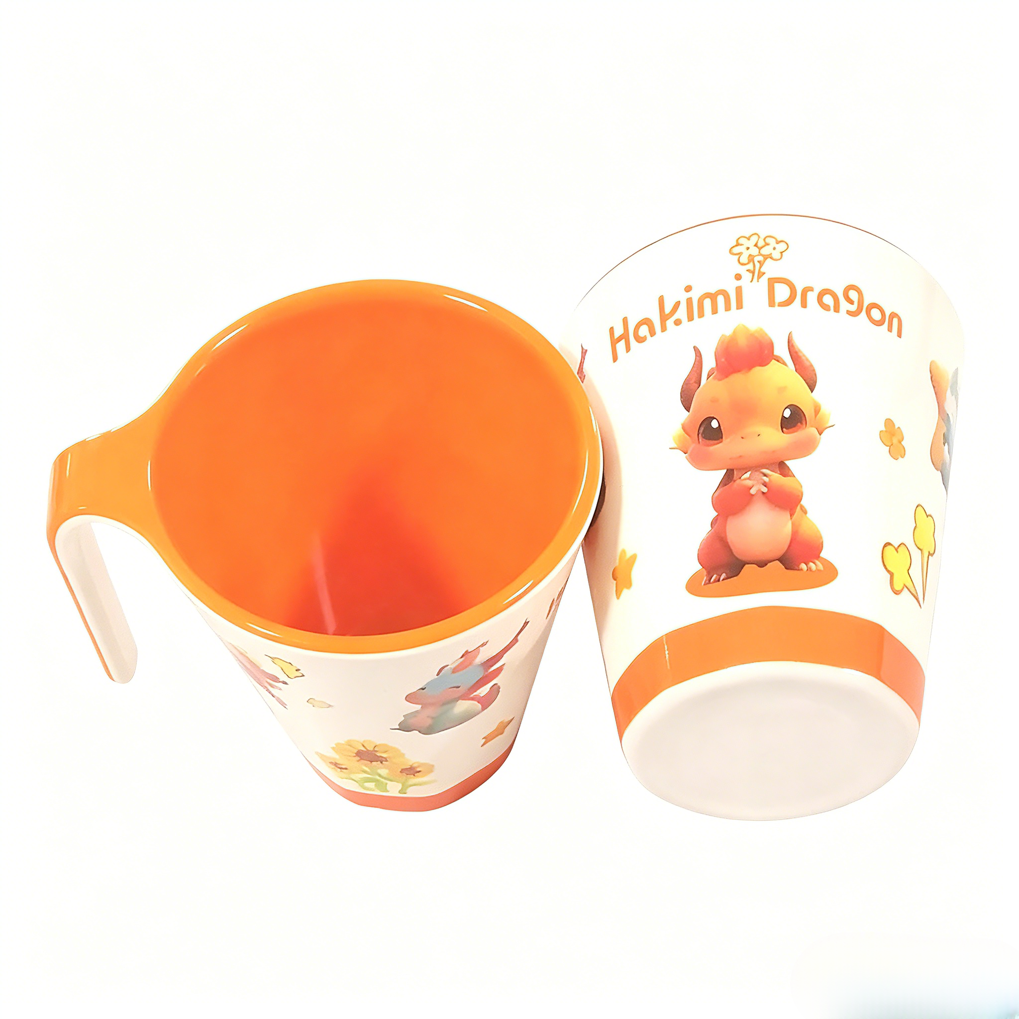 Cartoon Water Mug, Uncovered Drinking Cup, Cute Cartoon Pattern Plastic Water Cup for Home School Office Daily Use，Plain No Lid Water Cup，Plastic Drinking Cup，Home Daily Water Cup