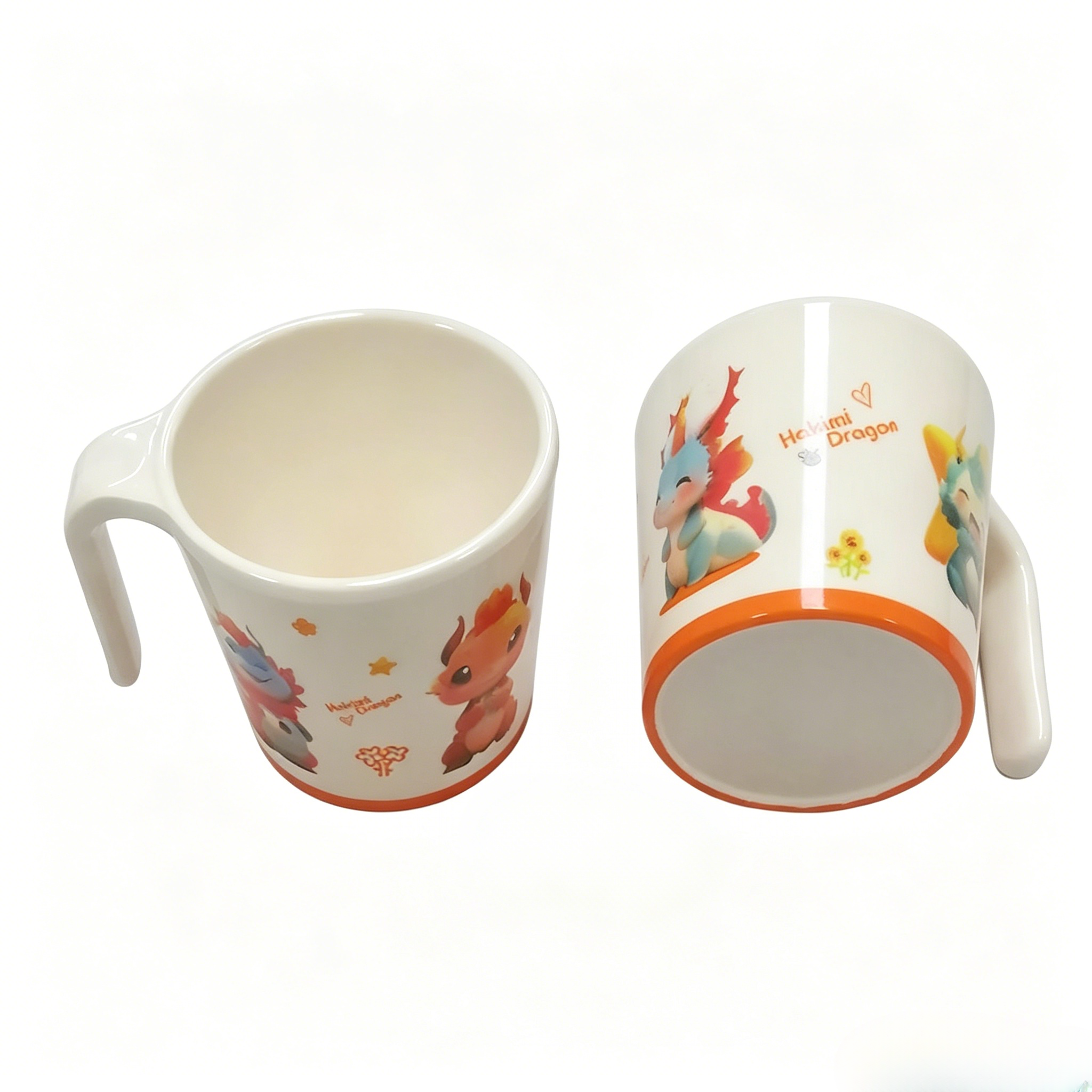 Cartoon Water Mug, Uncovered Drinking Cup, Cute Cartoon Pattern Plastic Water Cup for Home School Office Daily Use，Plain No Lid Water Cup，Plastic Drinking Cup，Home Daily Water Cup