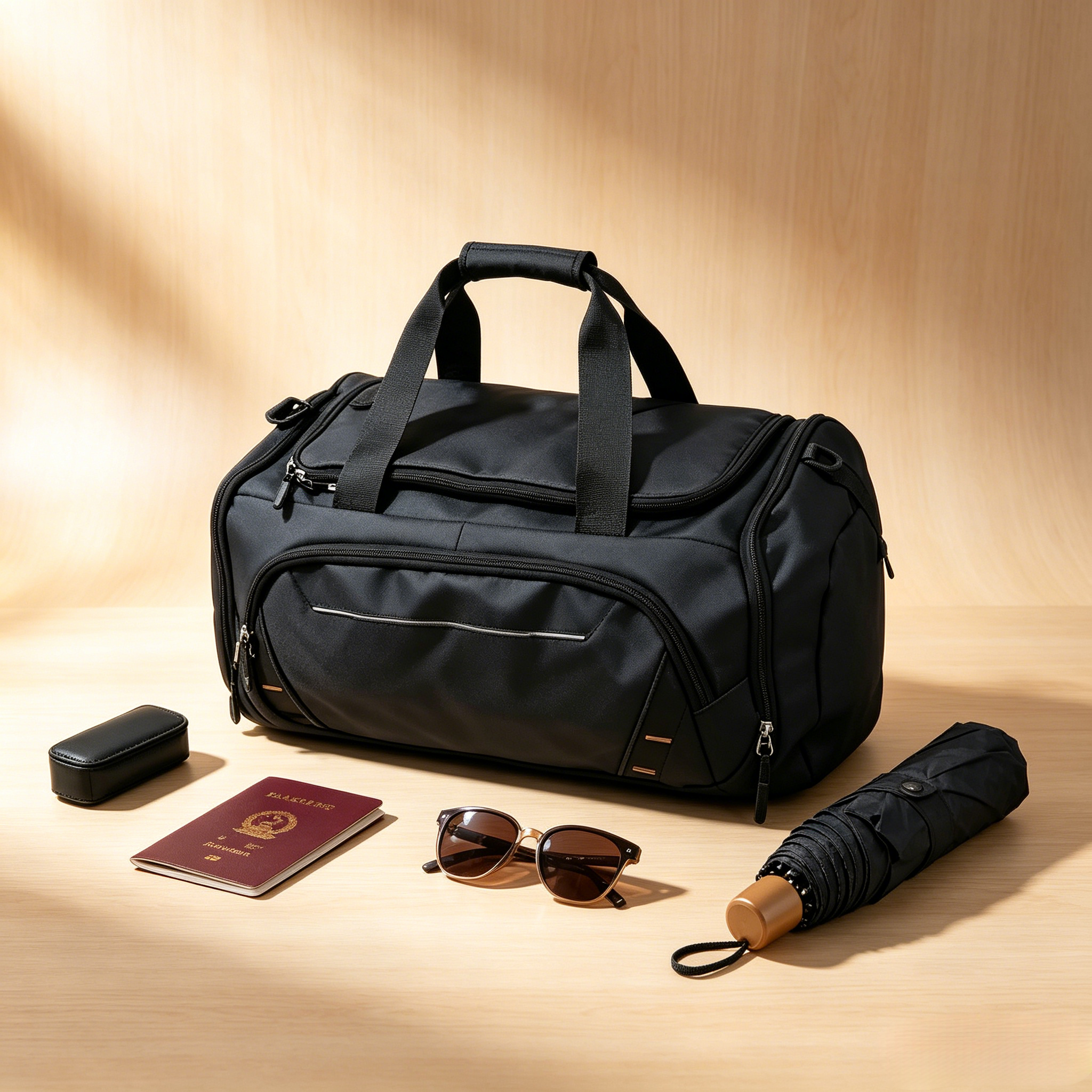 Unisex Large Sports Gym Bag Travel Duffel Bag Wet Dry Separation Luggage Weekend Overnight Bag Black