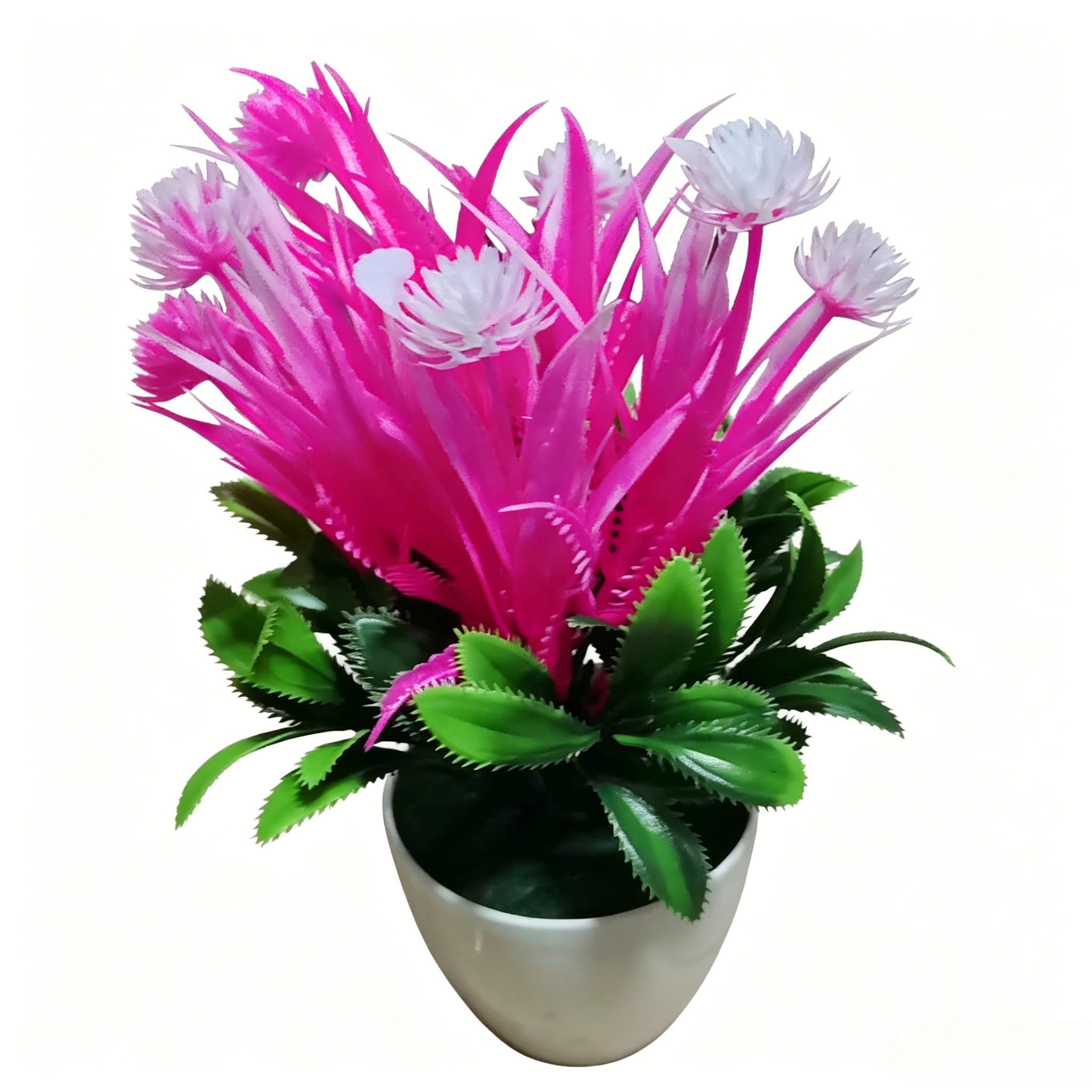 2pcs Fake Potted Artificial Flowers，Artificial Potted Plants, Fake Flowers with Base, All Season Decor for Dining Table, Desktop, Home, Bathroom & Office Decoration