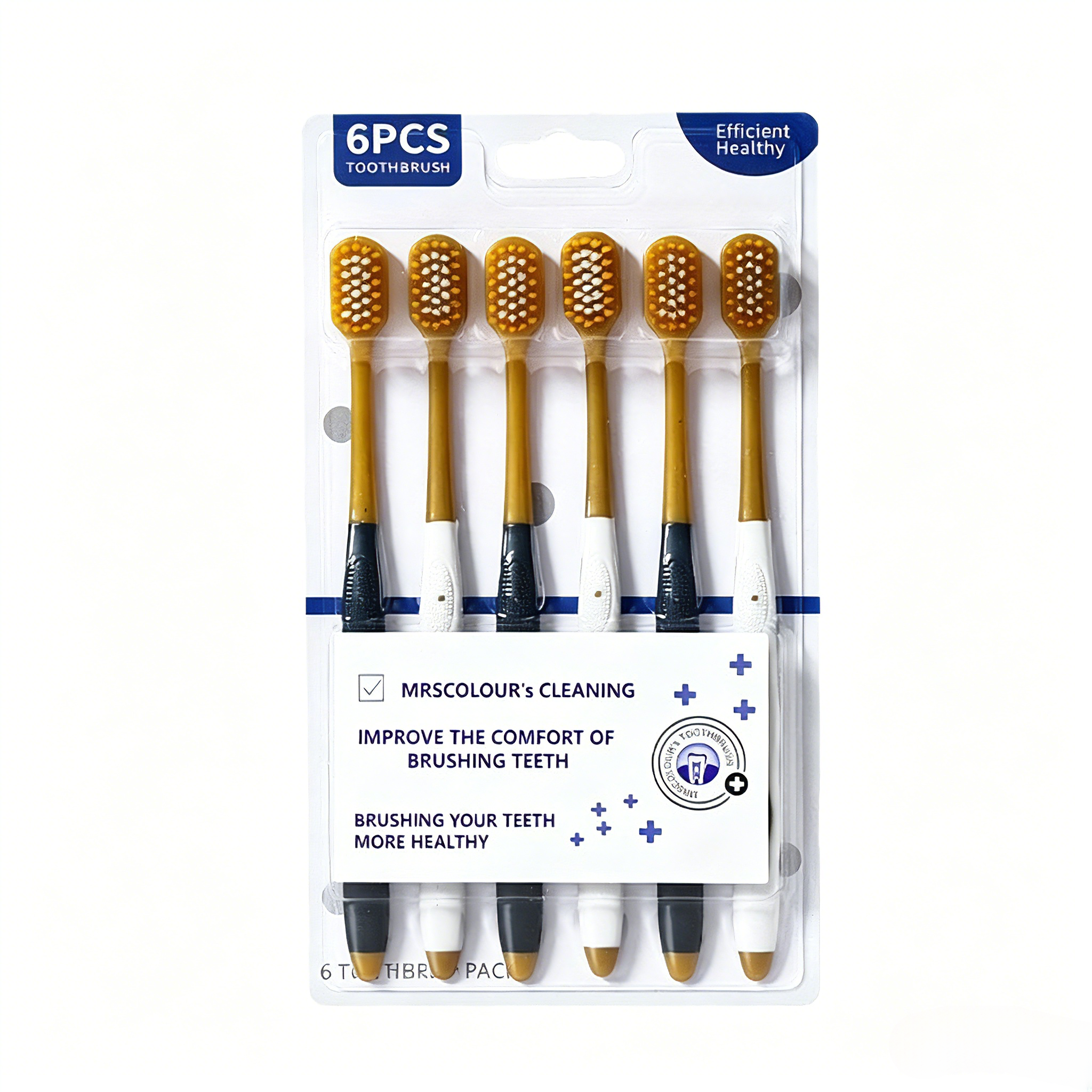 Soft Bristle Adult Toothbrush 6pcs Pack Wide Head Gentle Clean For Teeth & Gum Daily Home Use