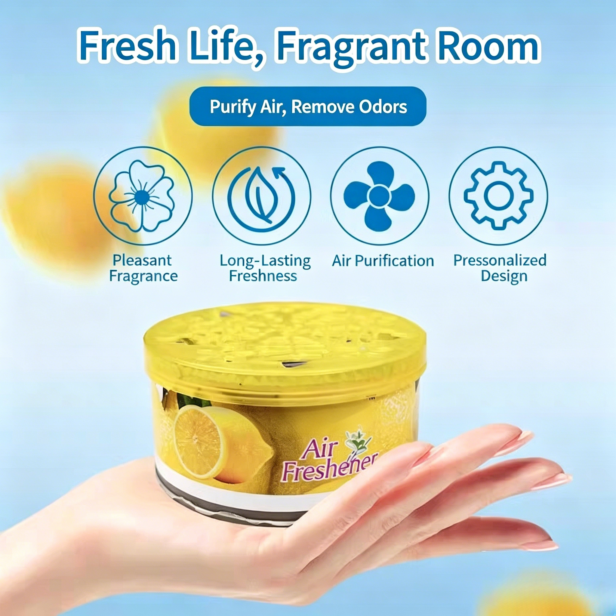 3PCS Air Freshener Long Lasting Solid Air Freshener Household Bathroom Toilet Deodorant Car Indoor Aroma Fragrance Fruit Scent Steel Can Air Freshener Natural Fruit Extract Odor Remover For Home Car