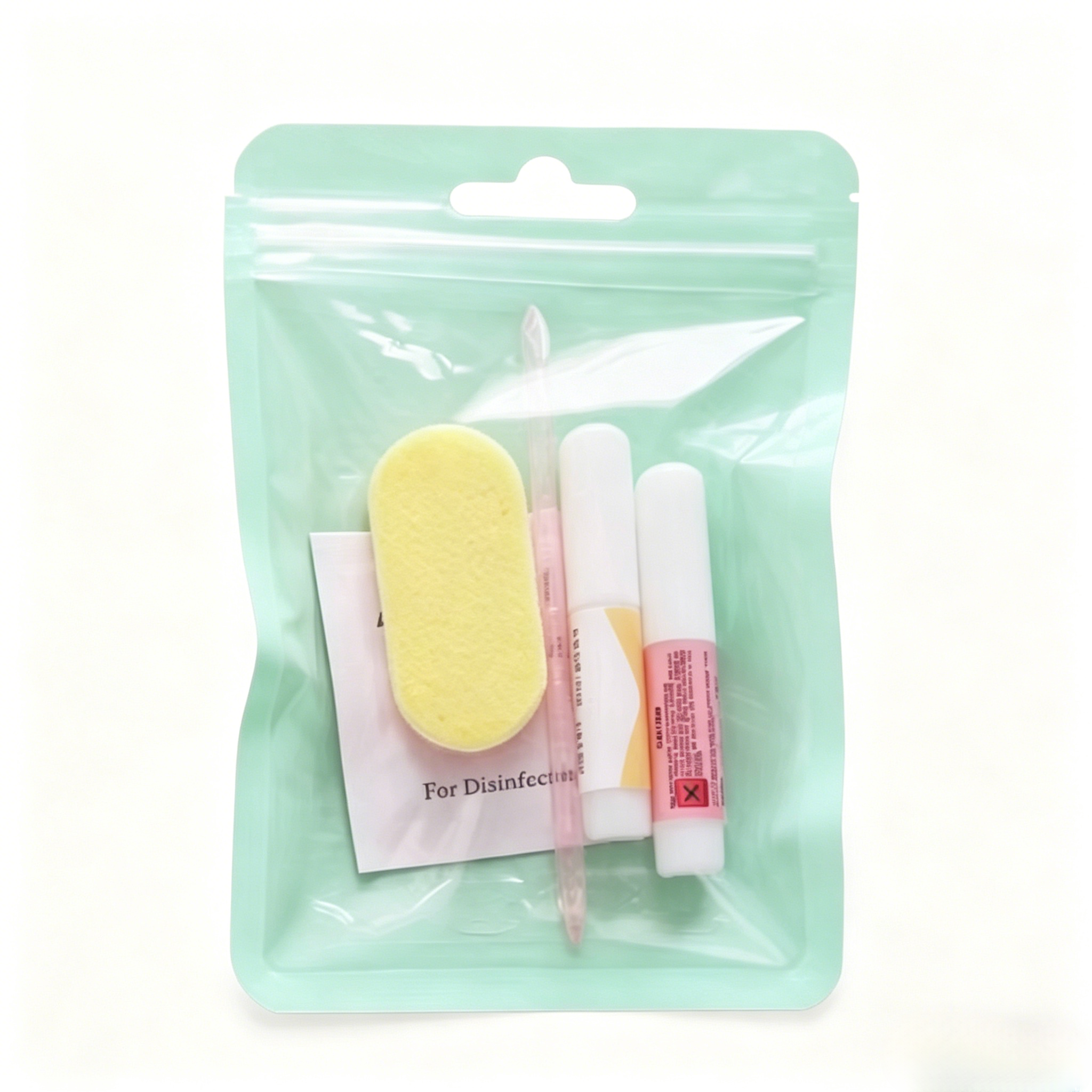 Super-strong adhesive jelly-like glue, 6-piece pack, jelly glue, alcohol cotton pads, crystal rods, glue, degreasing agent, nail file, solid adhesive materials set for manicure tools