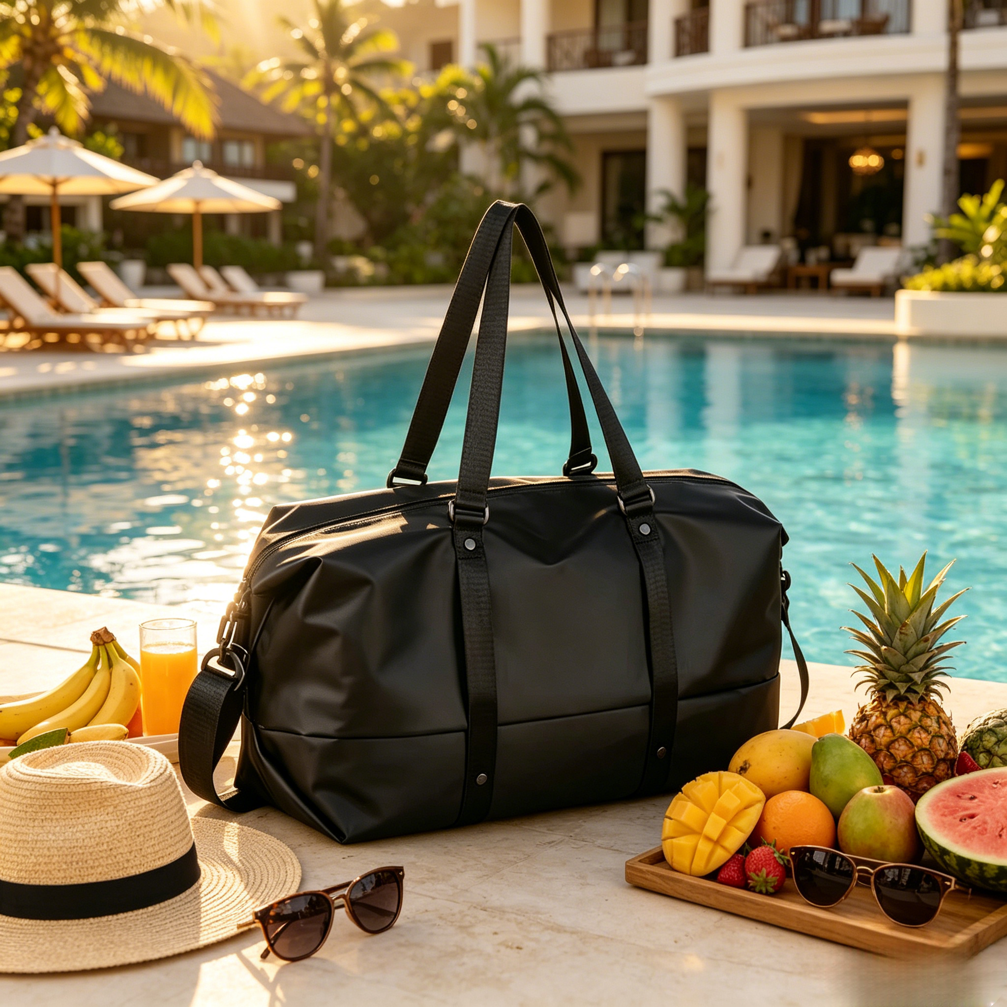 Unisex Large Sports Gym Bag Travel Duffel Bag Wet Dry Separation Luggage Weekend Overnight Bag Black