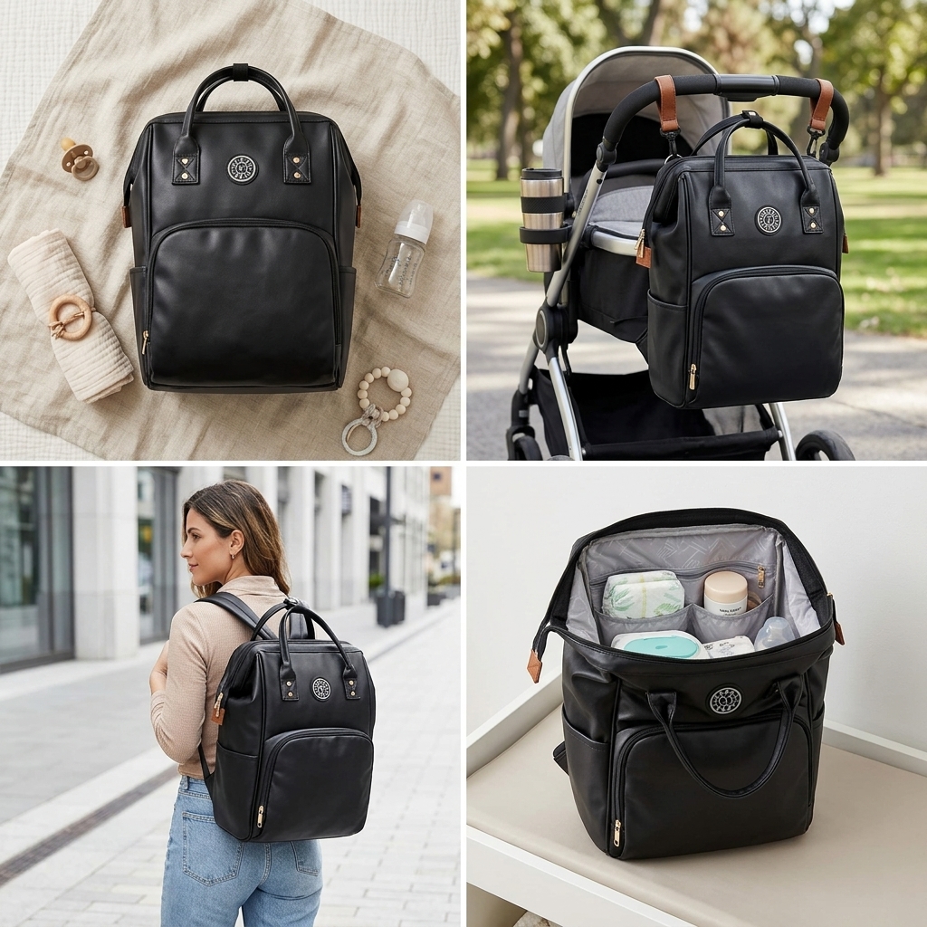 Mommy bag, new handheld backpack, insulated outdoor backpack, large capacity multifunctional mother and baby bag Bag Large Capacity Waterproof Baby Diaper Travel Bag baby diaper bag