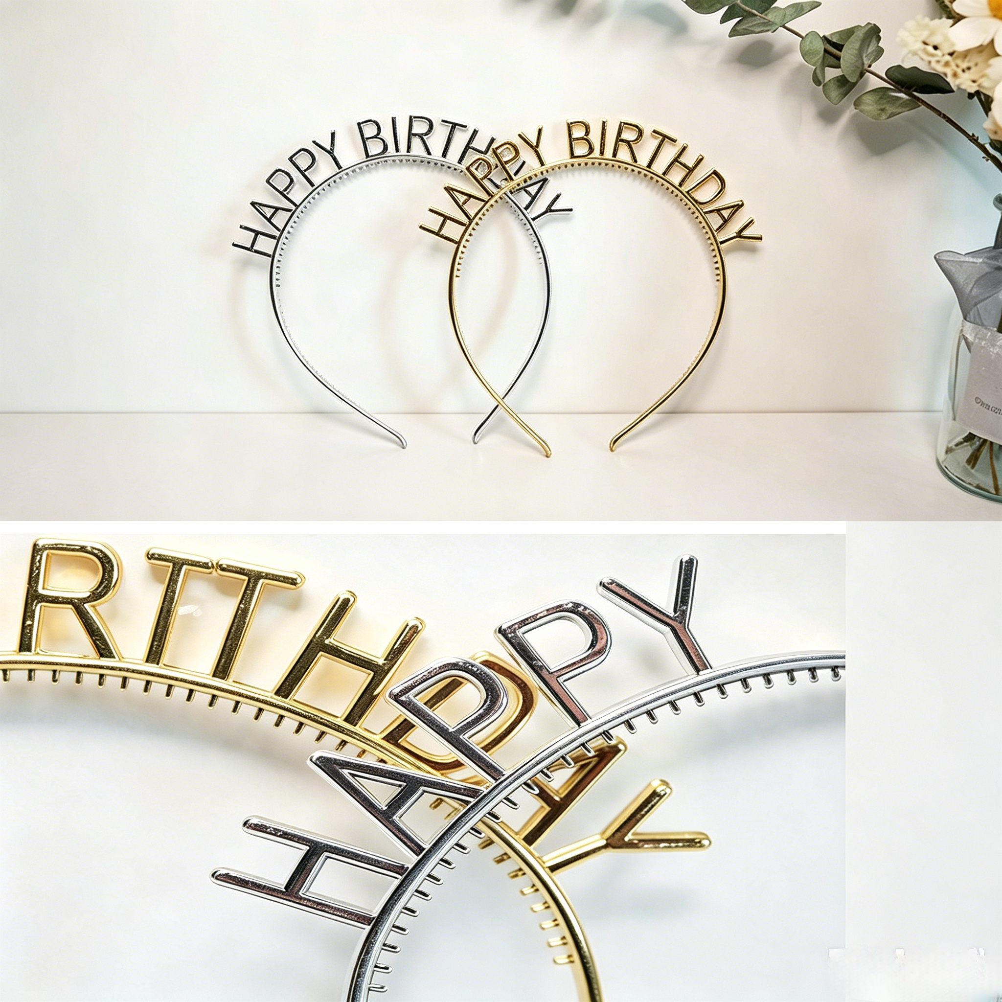 Birthday Headband, Happy Birthday Hairband, Party Headband, Birthday Hair Accessory, Birthday Crown, Photo Booth Props, Party Hair Decor, Birthday Headwear