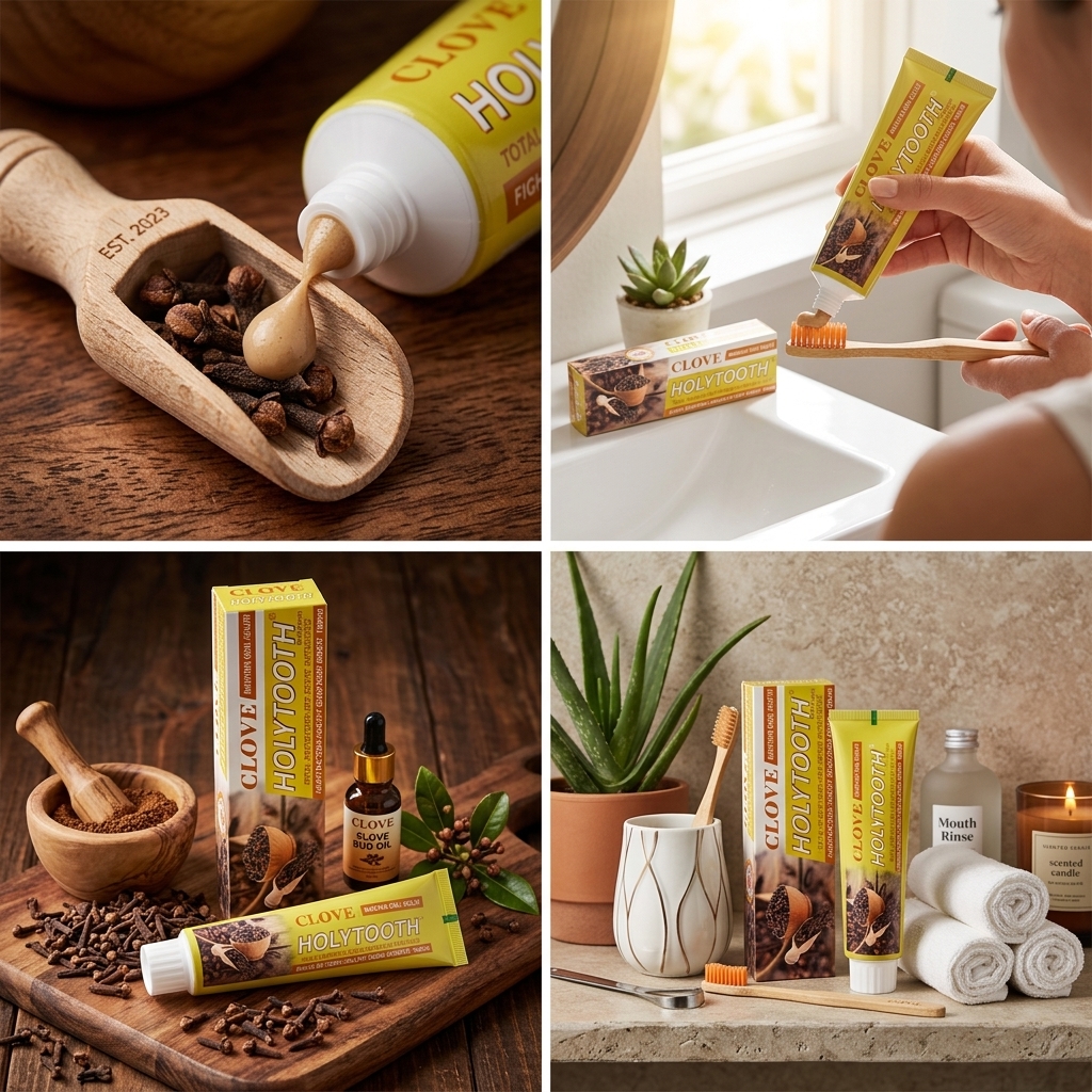 Toothpaste Clove Flavour Holytooth Toothpaste Whitening Toothpaste  Fresh Breath Anti Cavity Gum Care Deep Cleaning Daily Oral Care