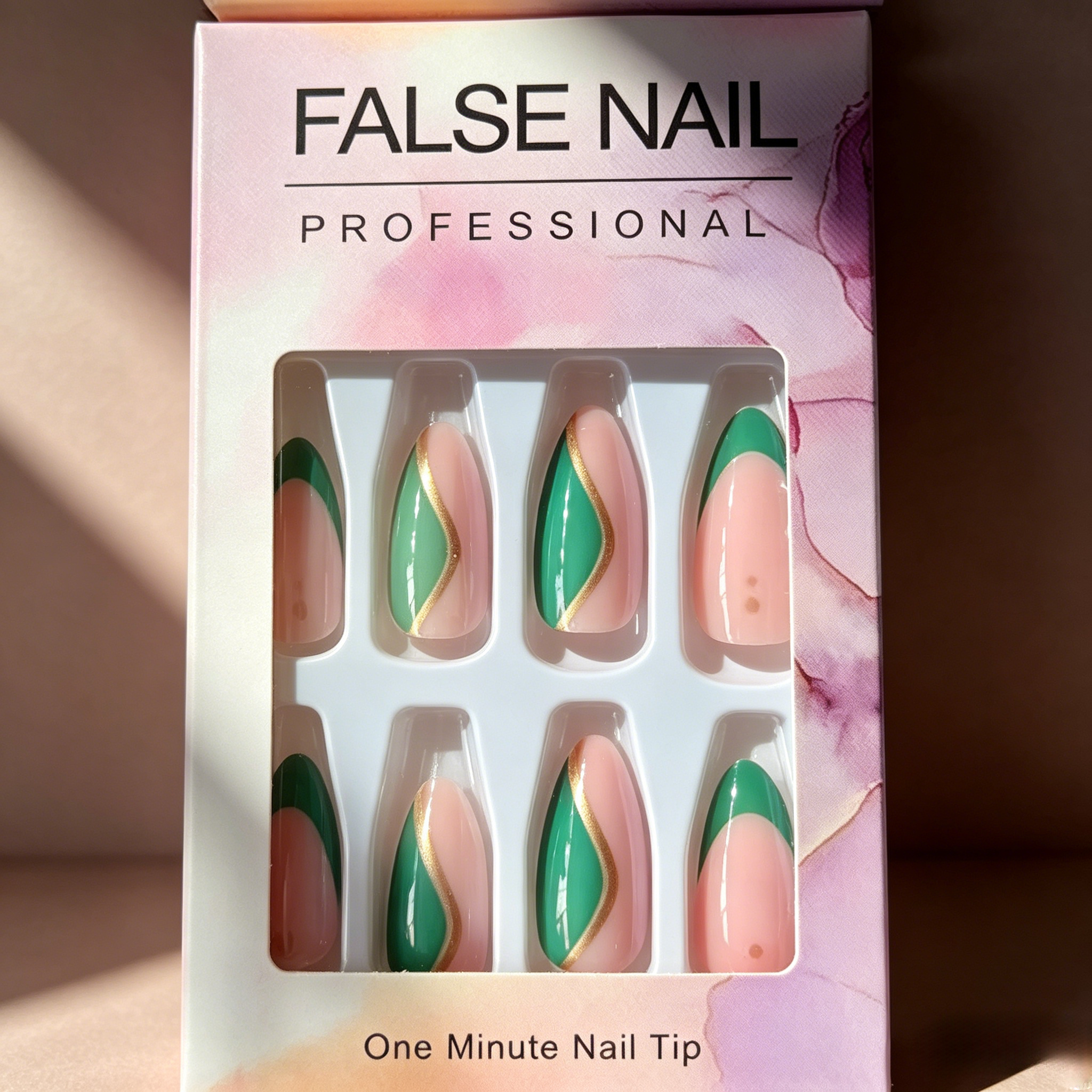 French False Nails（Give away jelly gelatin） Fake Nail Tips, Reusable Stick On Nails, Natural Nude Press Ons, Coffin Shape False Nails, Easy Glue On Nails, DIY Manicure Kit, Quick Press On Nails view 2