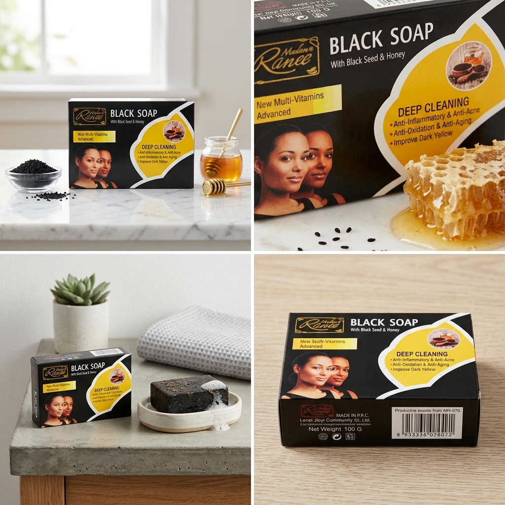 Soap Black Seed & Honey Black Soap | Face & Body Cleanser for Acne, Brightening & Anti-Aging Black seed honey soap, face body wash, anti-acne soap, skin brightening soap, deep cleansing soap