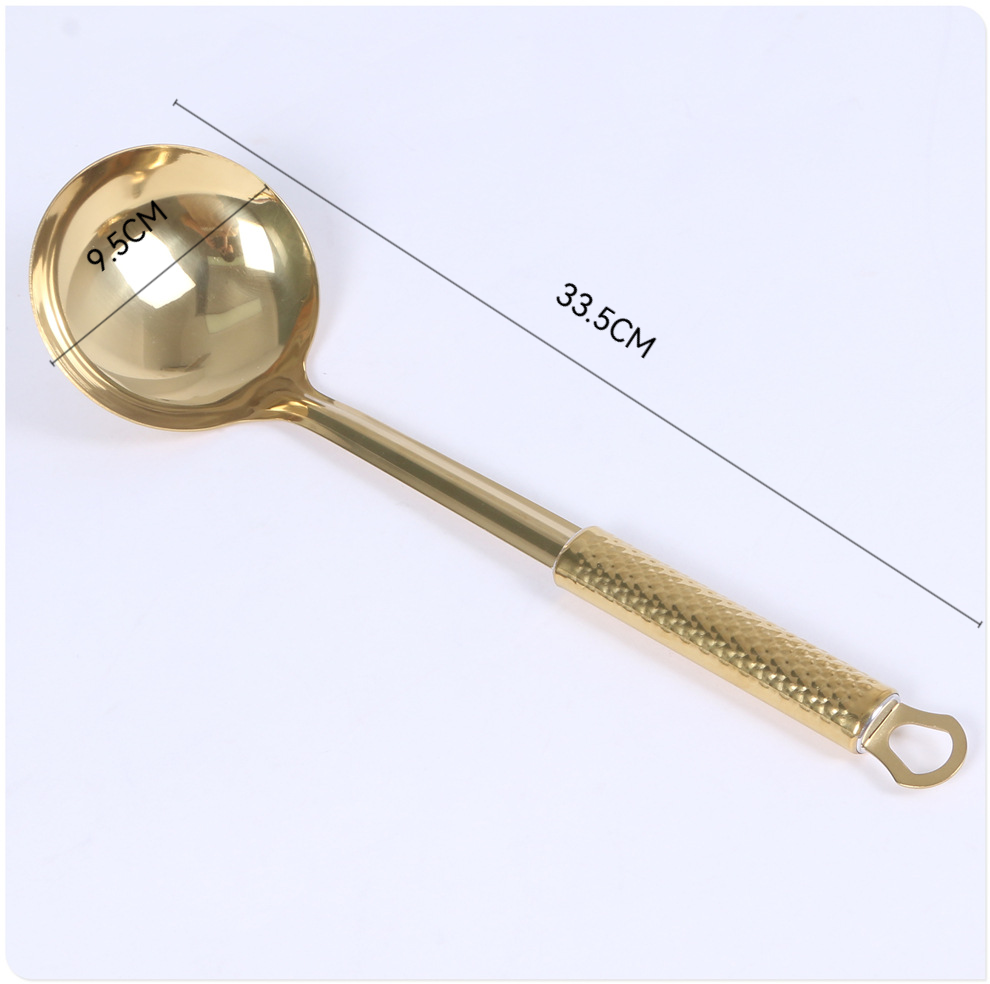 Stainless Steel Ladle & Spatula Heat Insulation Handle Kitchen Cooking Tool Easy to Clean