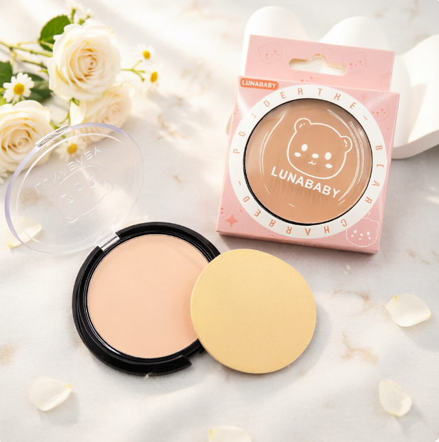 Powder bear figurine, oil-control moisturizing setting powder, long-lasting non-clumping concealer powder, daily facial makeup cosmetics view 5