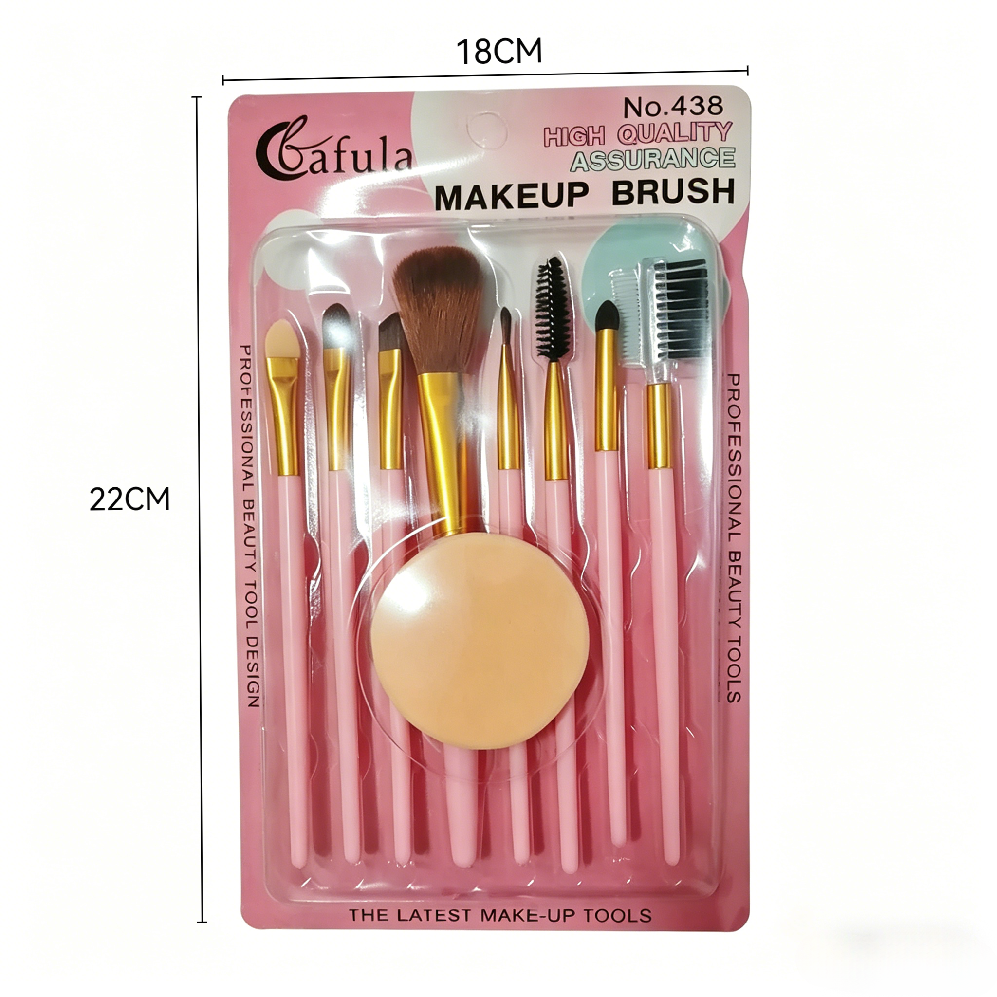 8-piece makeup brush set, beginner's all-in-one tool set including makeup sponge, featuring eyeshadow brush, blush brush, foundation brush, eyeliner brush and contour brush, suitable for daily makeup