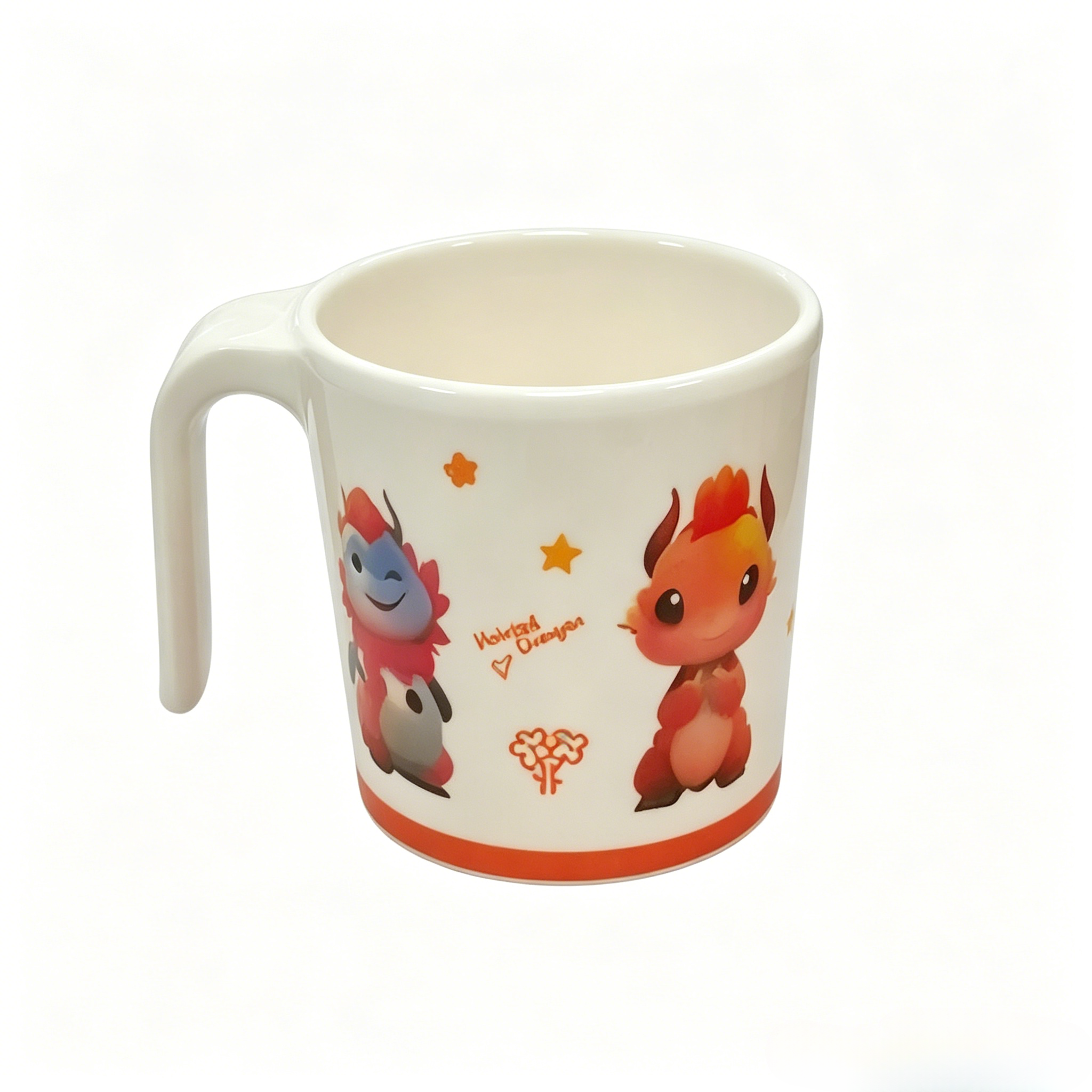Cartoon Water Mug, Uncovered Drinking Cup, Cute Cartoon Pattern Plastic Water Cup for Home School Office Daily Use，Plain No Lid Water Cup，Plastic Drinking Cup，Home Daily Water Cup