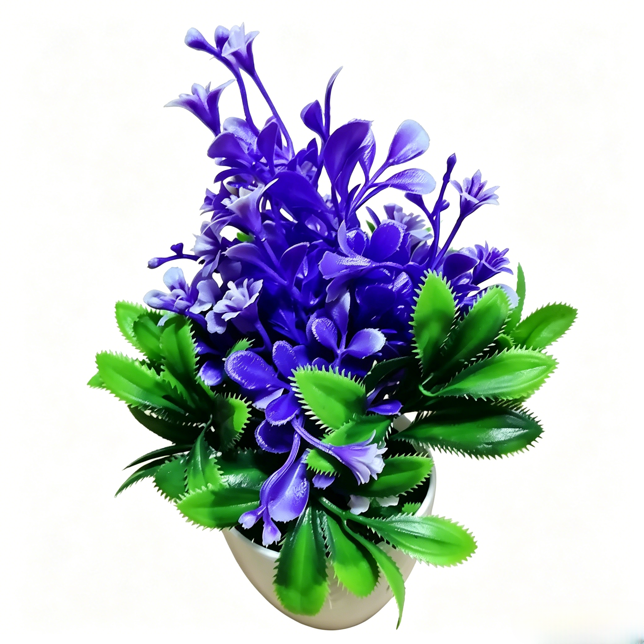 2Pcs Artificial Flowers with Plastic Pots, Realistic Artificial Flower Potted Set,Fake Potted Plants for Home Office Commercial Decoration
