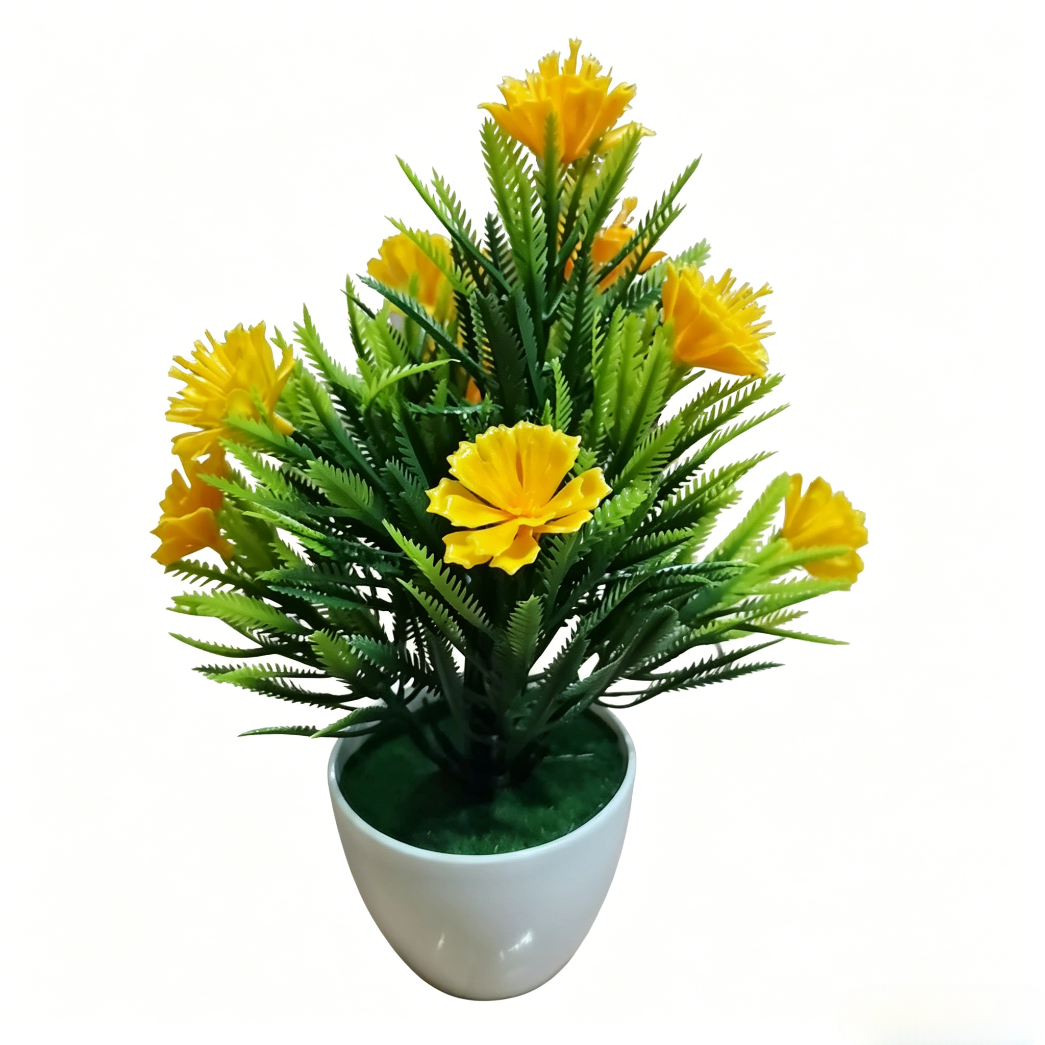 2pcs Fake Potted Artificial Flowers，Artificial Potted Plants, Fake Flowers with Base, All Season Decor for Dining Table, Desktop, Home, Bathroom & Office Decoration