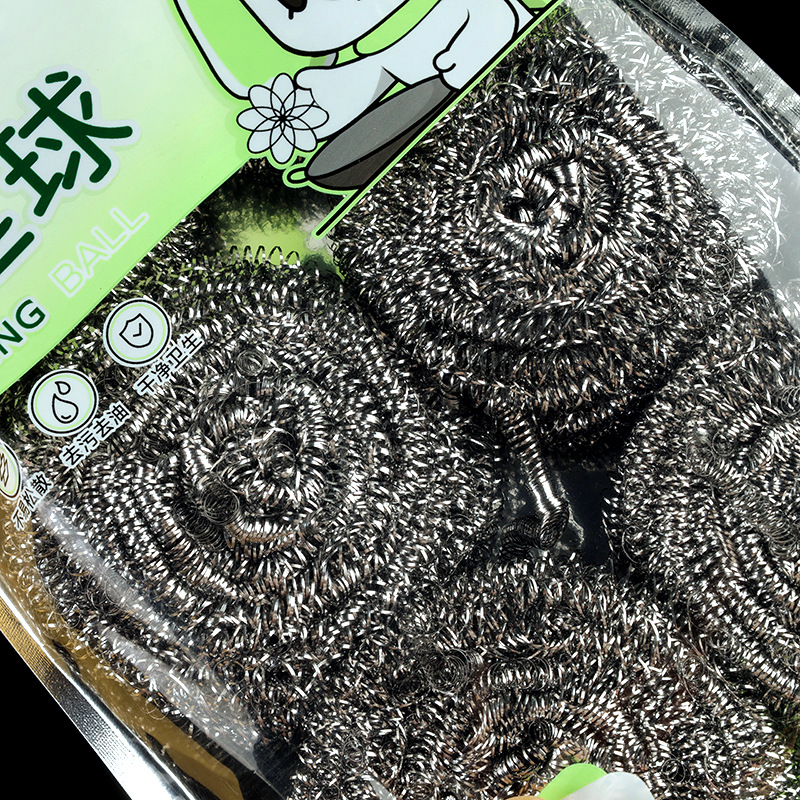 6 Pcs Stainless Steel Scrubber, Heavy Duty Metal Scouring Pad, Reusable Steel Wool Cleaner for Pot, Pan, Kitchen & Bathroom