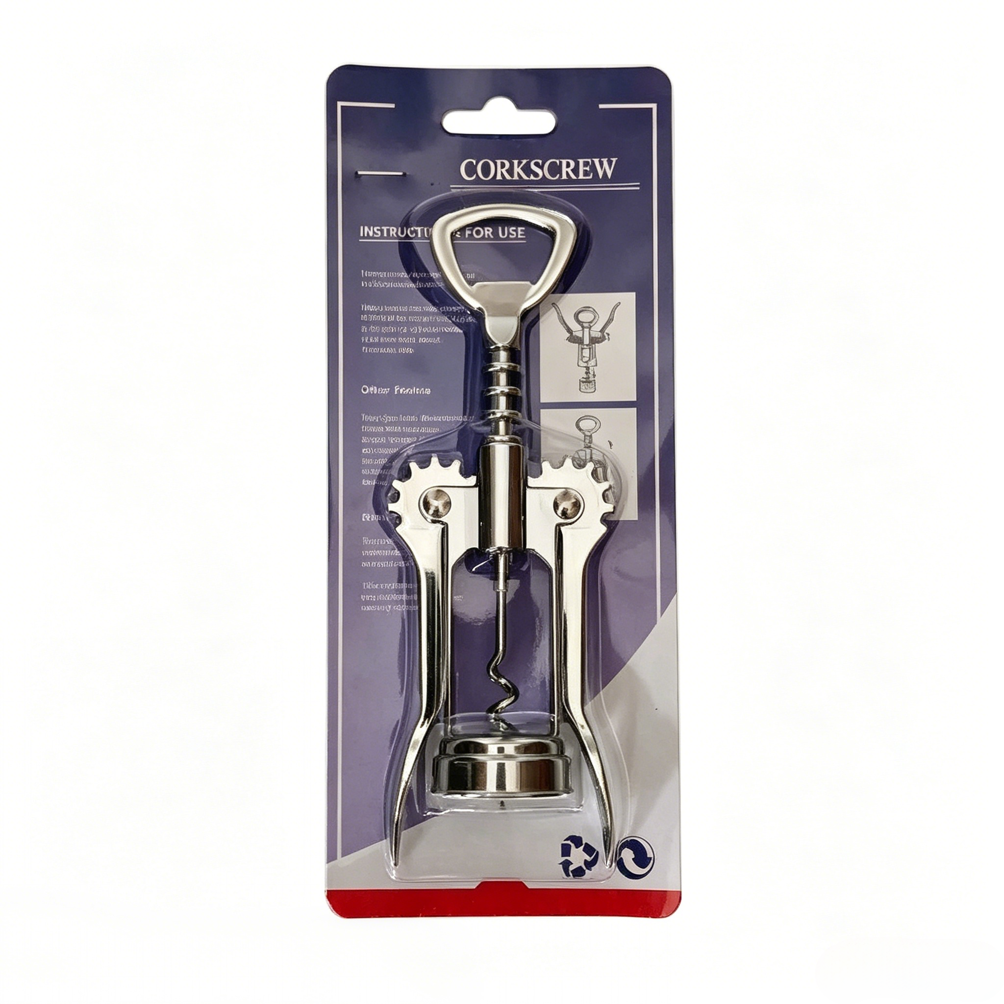 Stainless Steel Wing Corkscrew Wine & Beer Bottle Opener - Heavy Duty, Easy to Use, Ideal for Home & Bar，2-in-1 Wine & Beer Opener