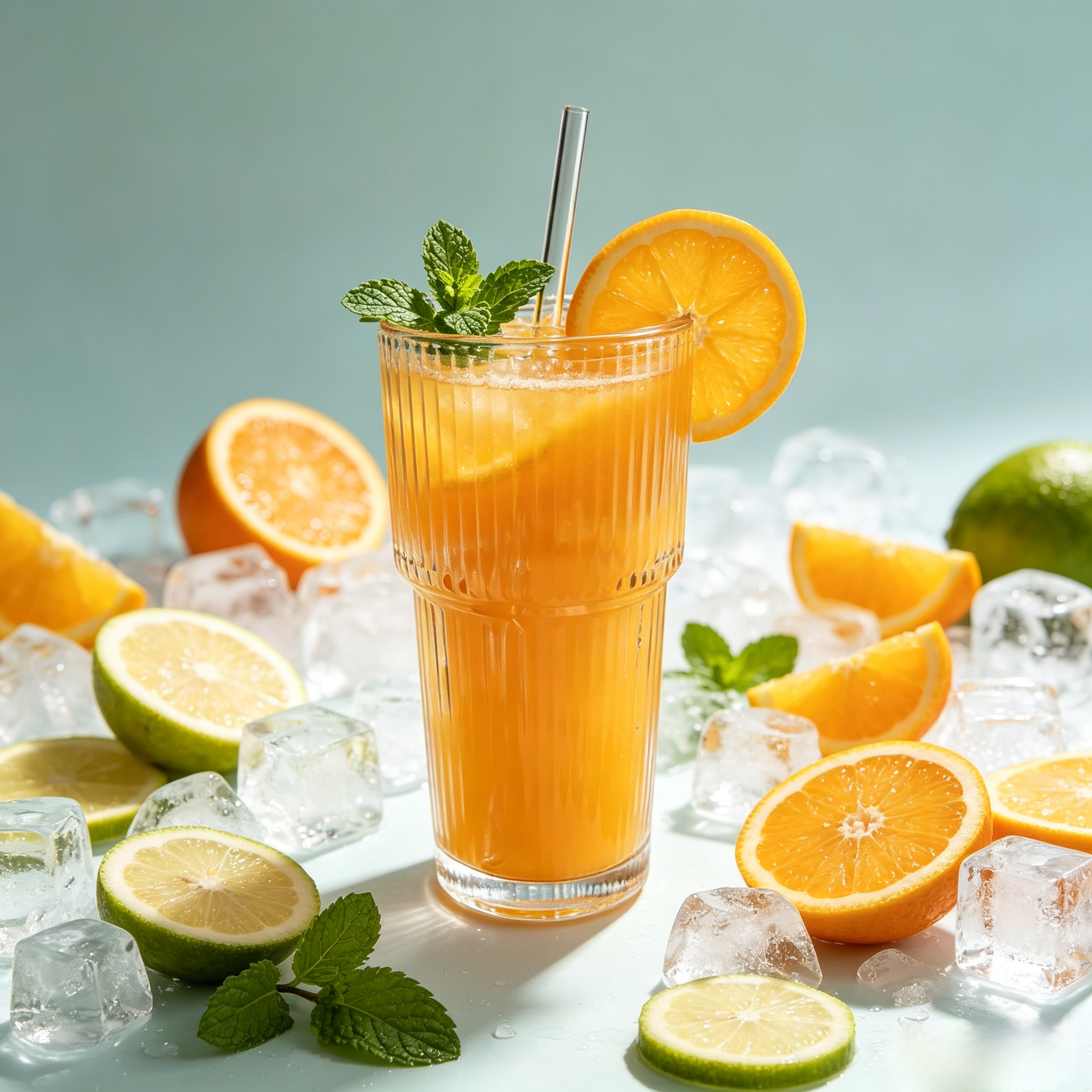 450ml Vertical Striped Glass Cup With Straw & Leak Proof Lid, Reusable Drinking Glass Mug for Home Office Daily Use