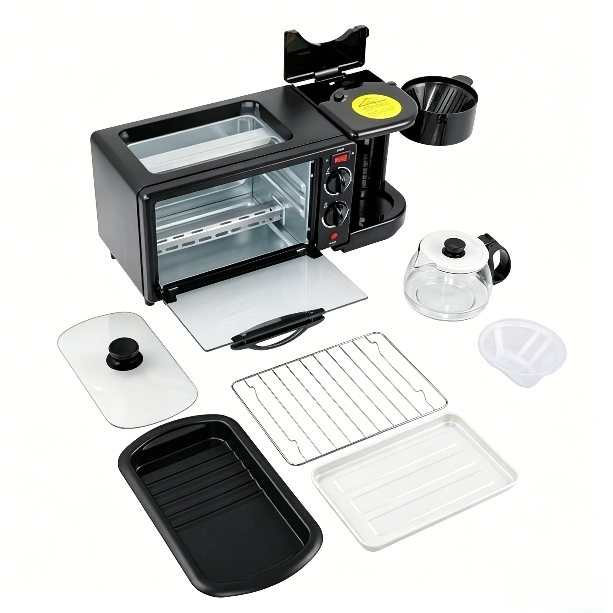 3 In 1 MultiFunction Reki Breakfast Maker Machine with 12L oven Maker Machine with Grill, Tea-Coffee Maker