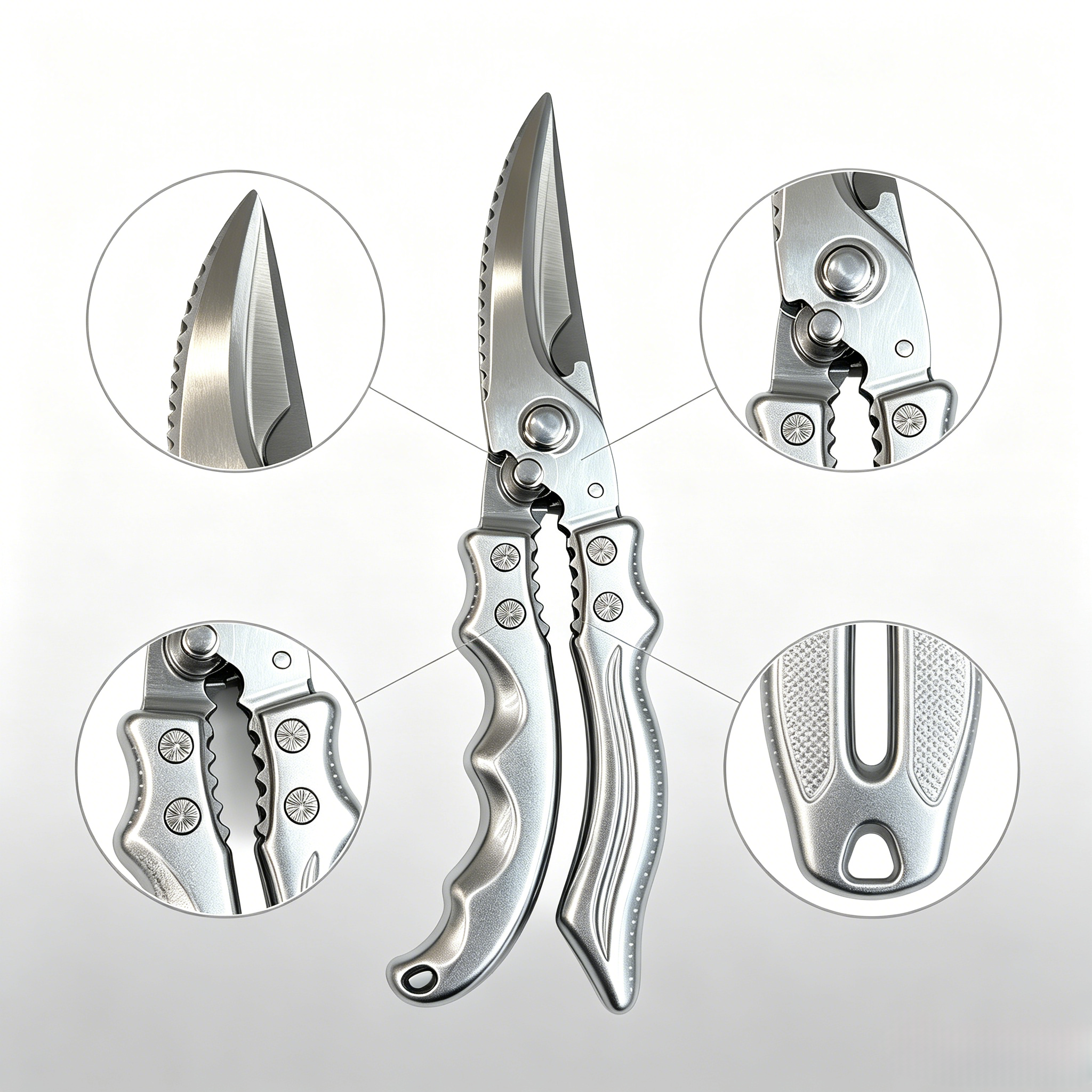 kitchen scissors, poultry scissors, bone cutting scissors, multifunctional kitchen shears, fish cutting scissors, chicken bone scissors, household kitchen cutter, food scissors, barbecue shears