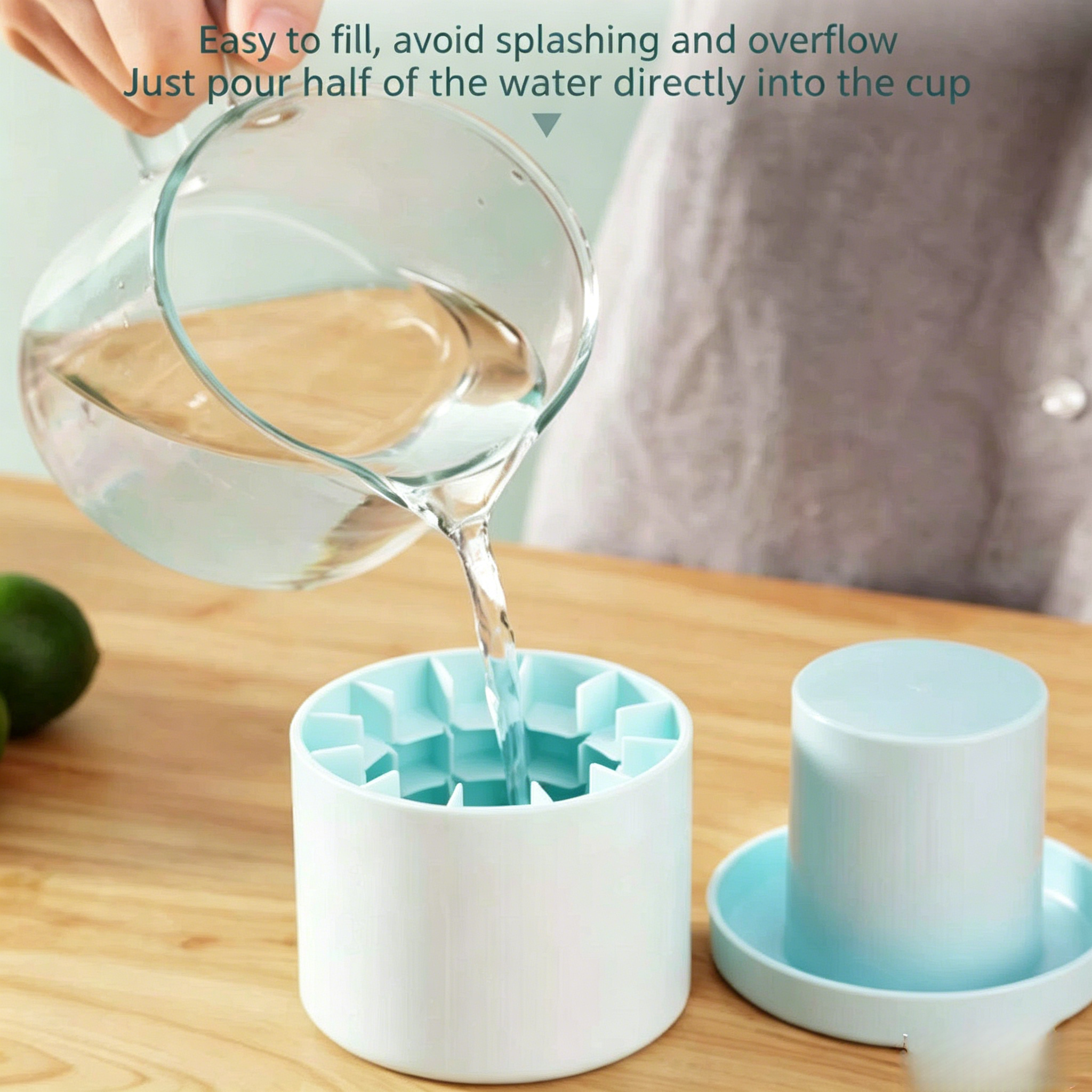 2Pcs Round Silicone Ice Cube Tray With Lid  Reusable Ice Maker Mold For Home Kitchen