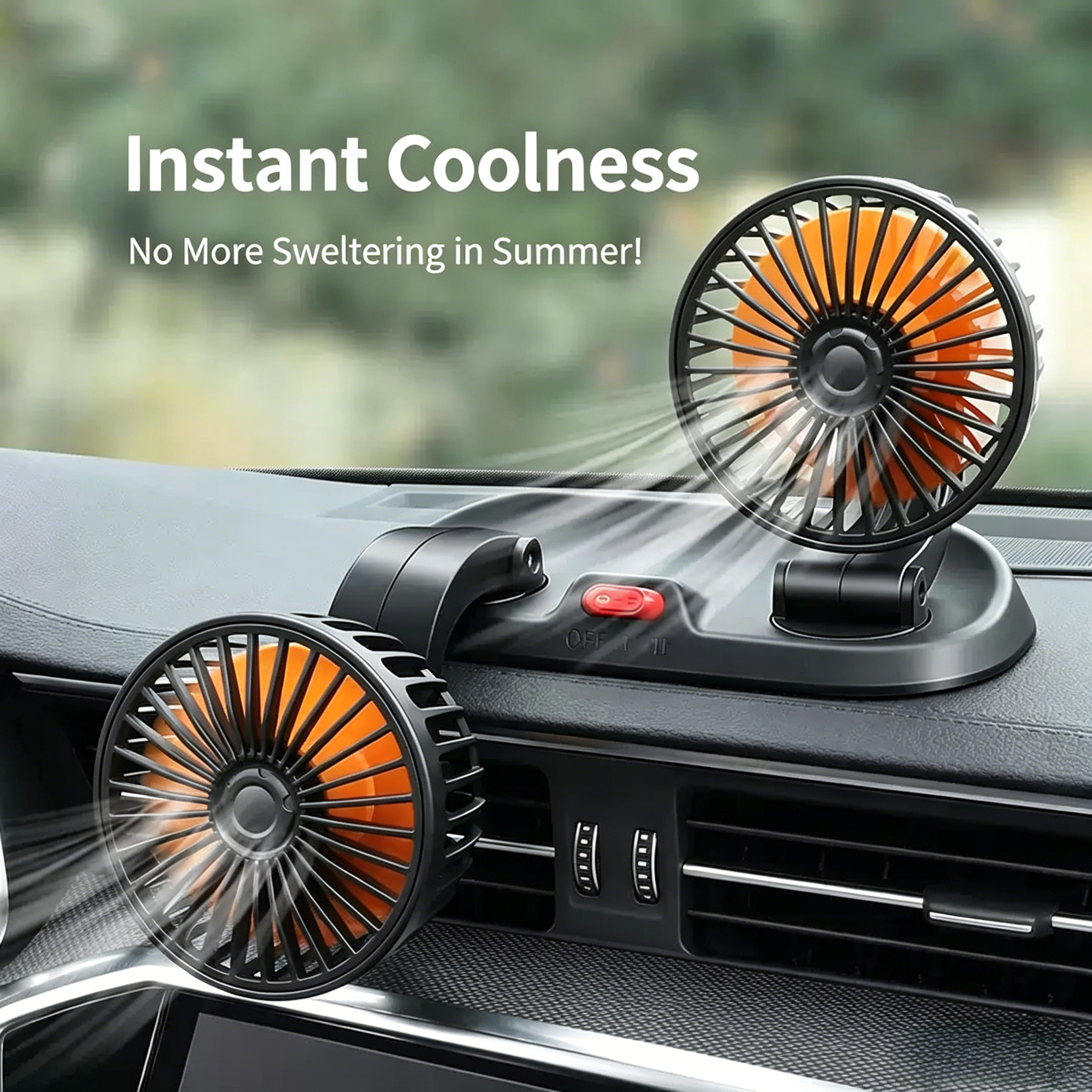 2 speed Double headed vehicle fan Car Fan Electric Car Cooling Fan Dual Head   For Car Truck SUV Electric Vehicle 12V Cigarette Plug Car Air Cooler