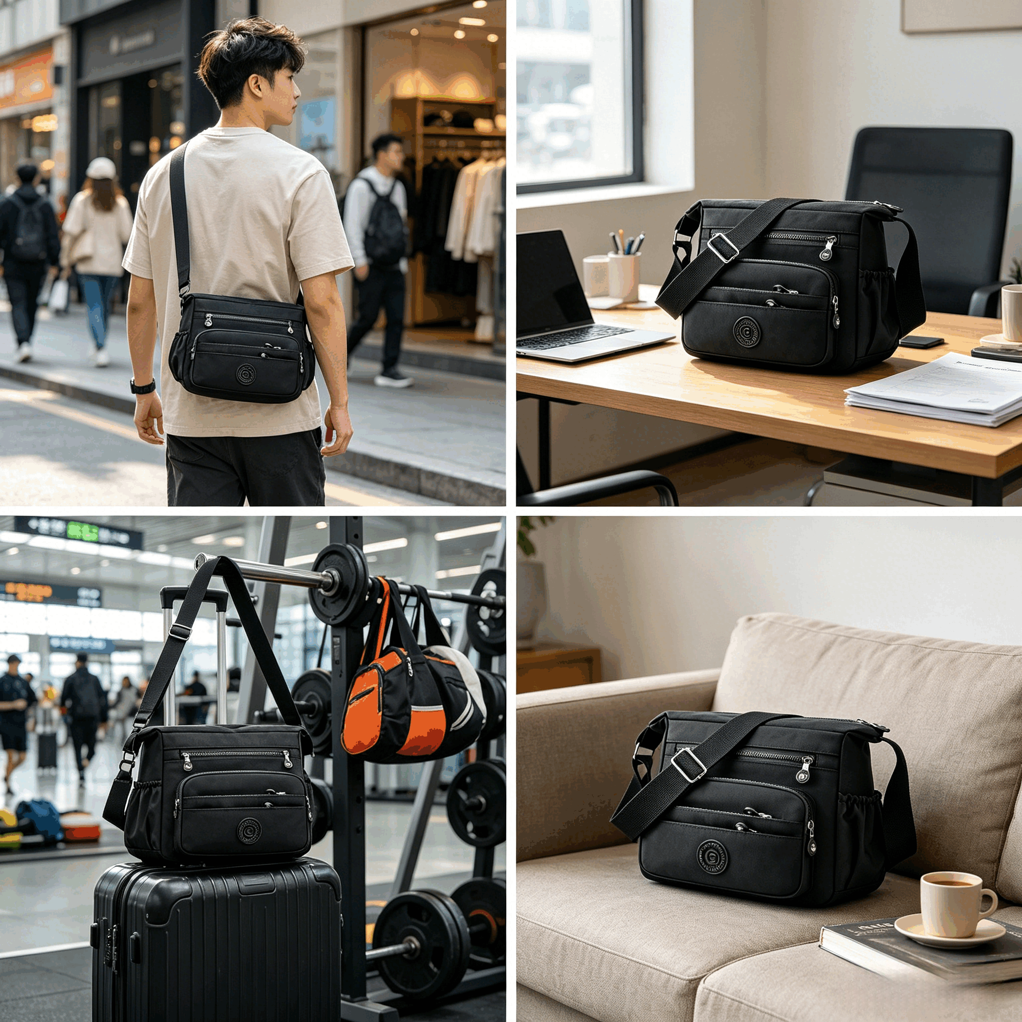 Women Multi Compartment Crossbody Bag Big Space Waterproof Ladies Shoulder Bag Adjustable Strap Daily Travel Shopping Handbag With Coin Pocket