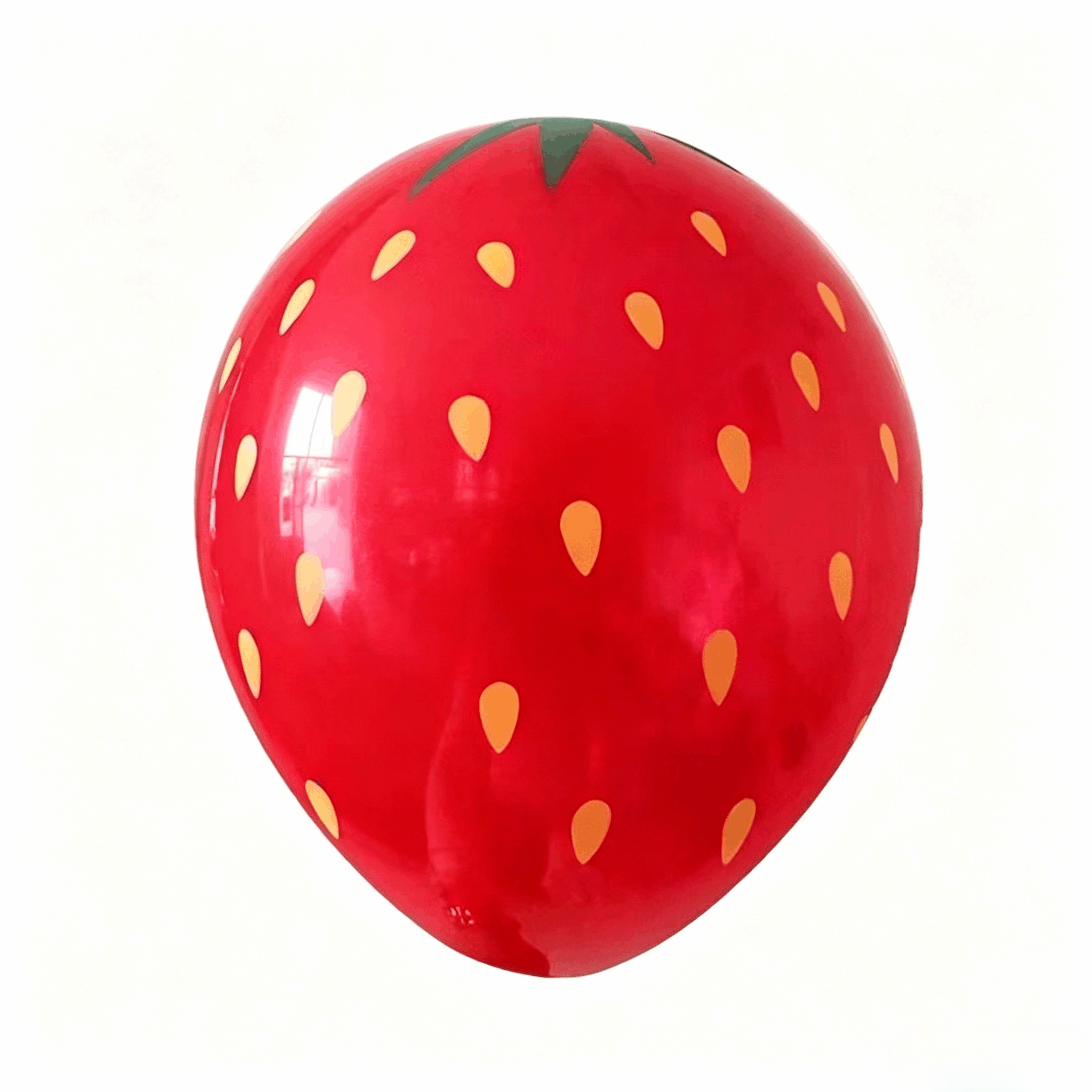 Cute Strawberry Printed Latex Balloons, 12" Red Fruit Theme Balloons for Birthday Party, Baby Shower, Kids Event Decorations, Pack of 6pcs