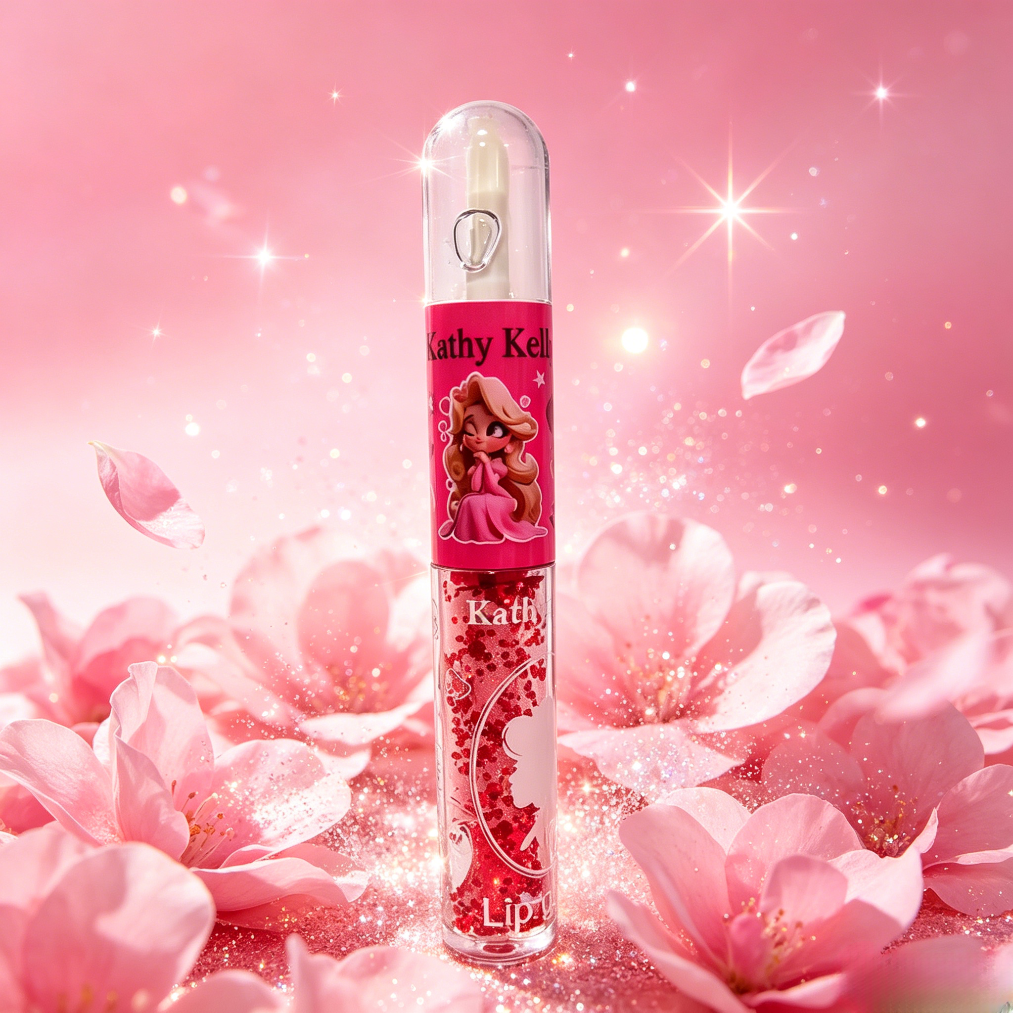 Double-headed glossy lip balm, mirror-like hydrating lip gloss, long-lasting cute cartoon lip color, suitable for girls and women to use view 7