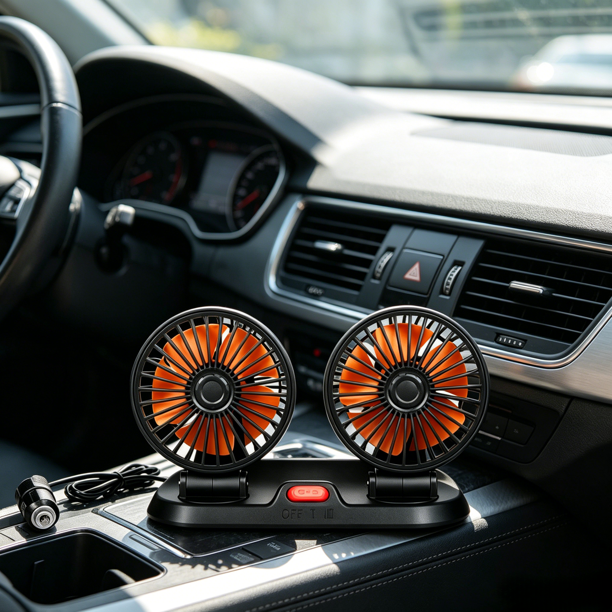 2 speed Double headed vehicle fan Car Fan Electric Car Cooling Fan Dual Head   For Car Truck SUV Electric Vehicle 12V Cigarette Plug Car Air Cooler
