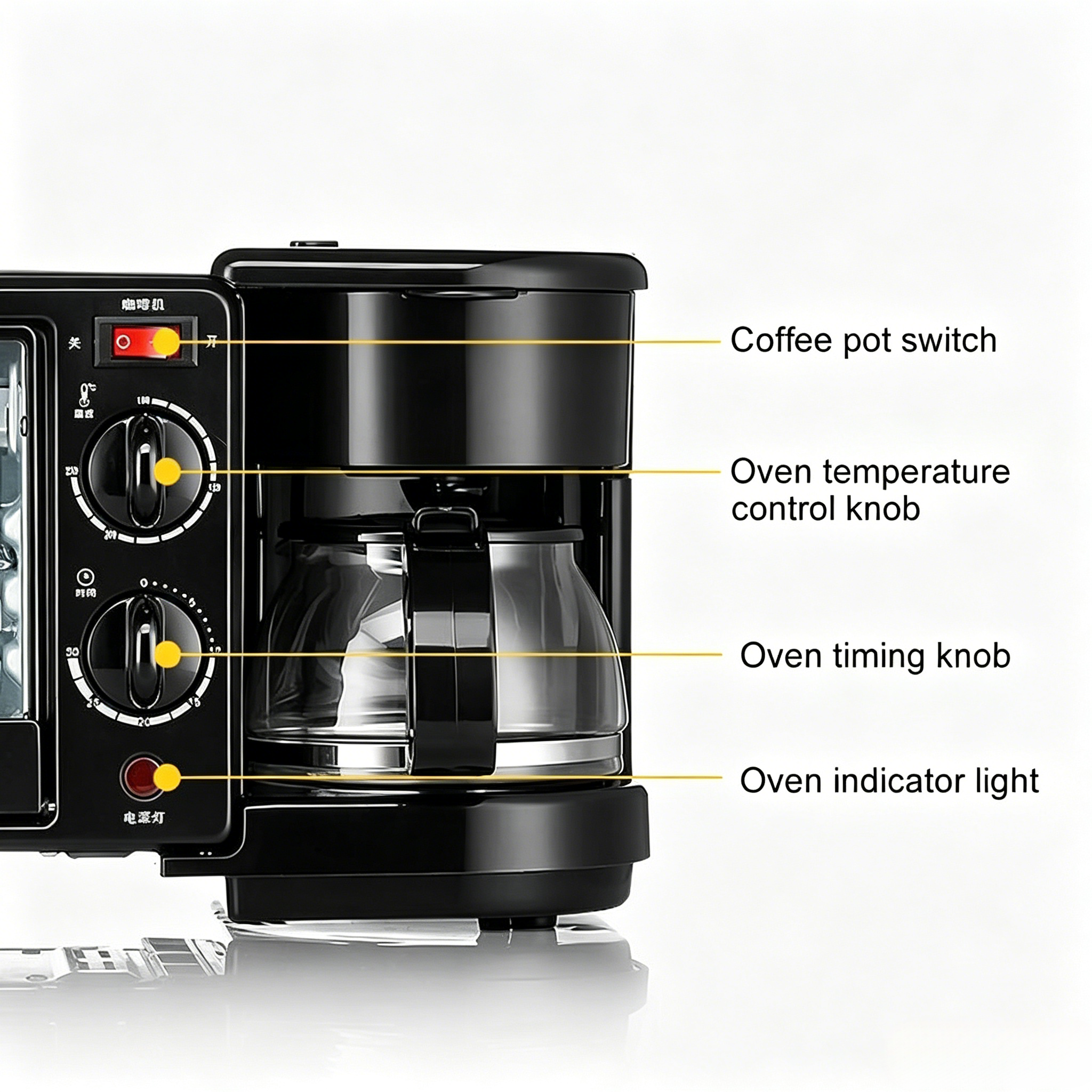 3 In 1 MultiFunction Reki Breakfast Maker Machine with 12L oven Maker Machine with Grill, Tea-Coffee Maker