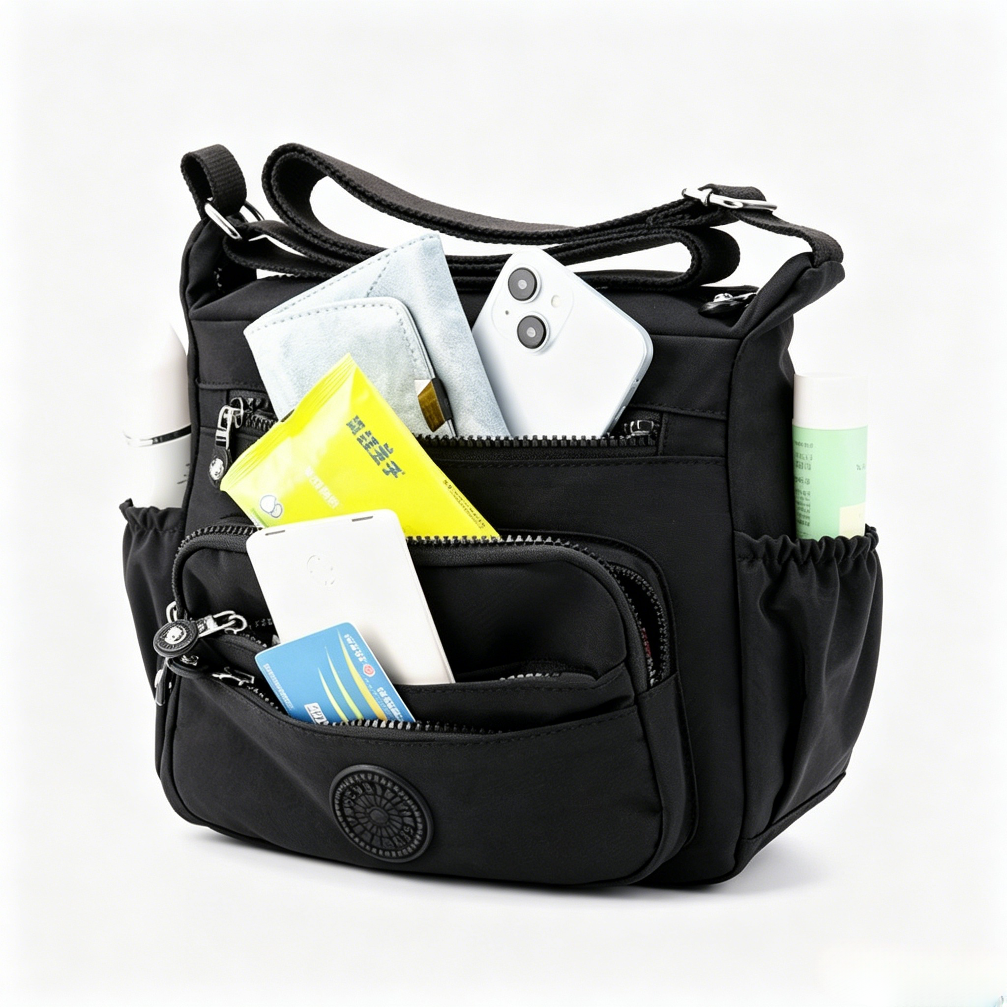 Women Multi Compartment Crossbody Bag Big Space Waterproof Ladies Shoulder Bag Adjustable Strap Daily Travel Shopping Handbag With Coin Pocket