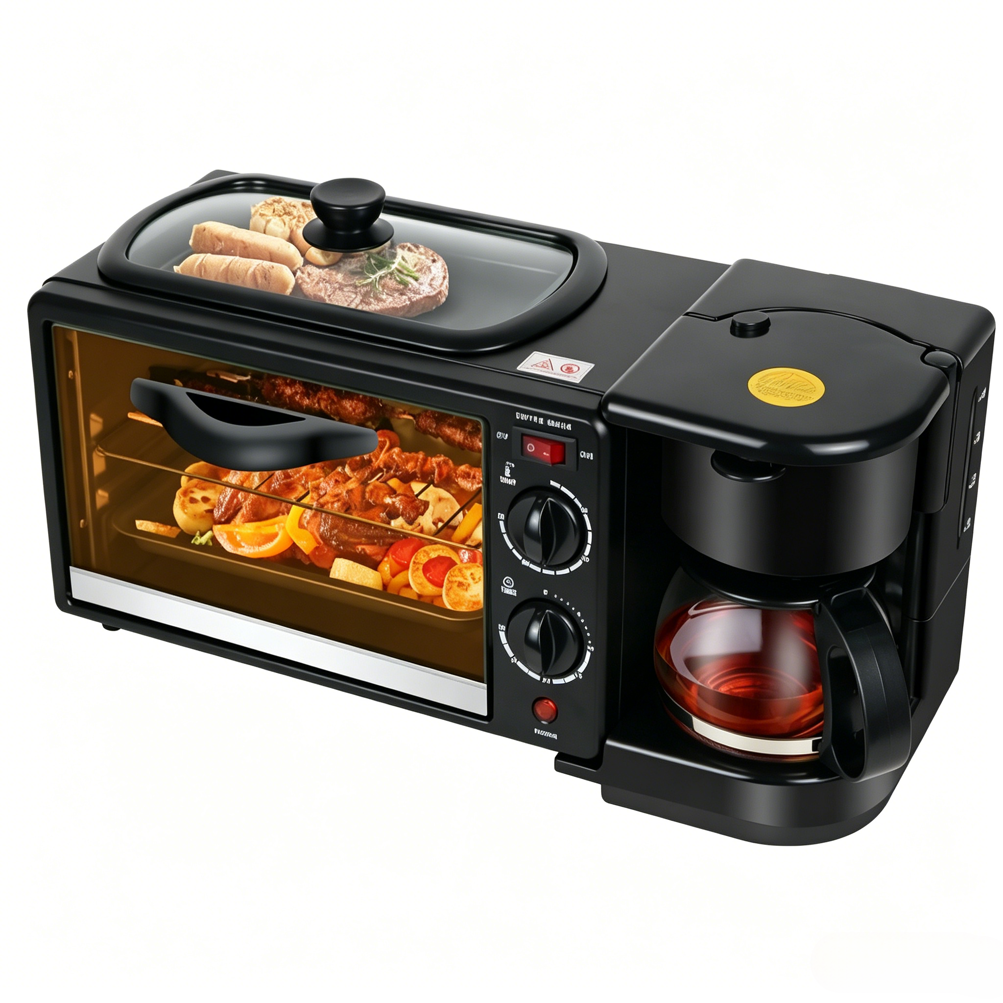 3 In 1 MultiFunction Reki Breakfast Maker Machine with 12L oven Maker Machine with Grill, Tea-Coffee Maker