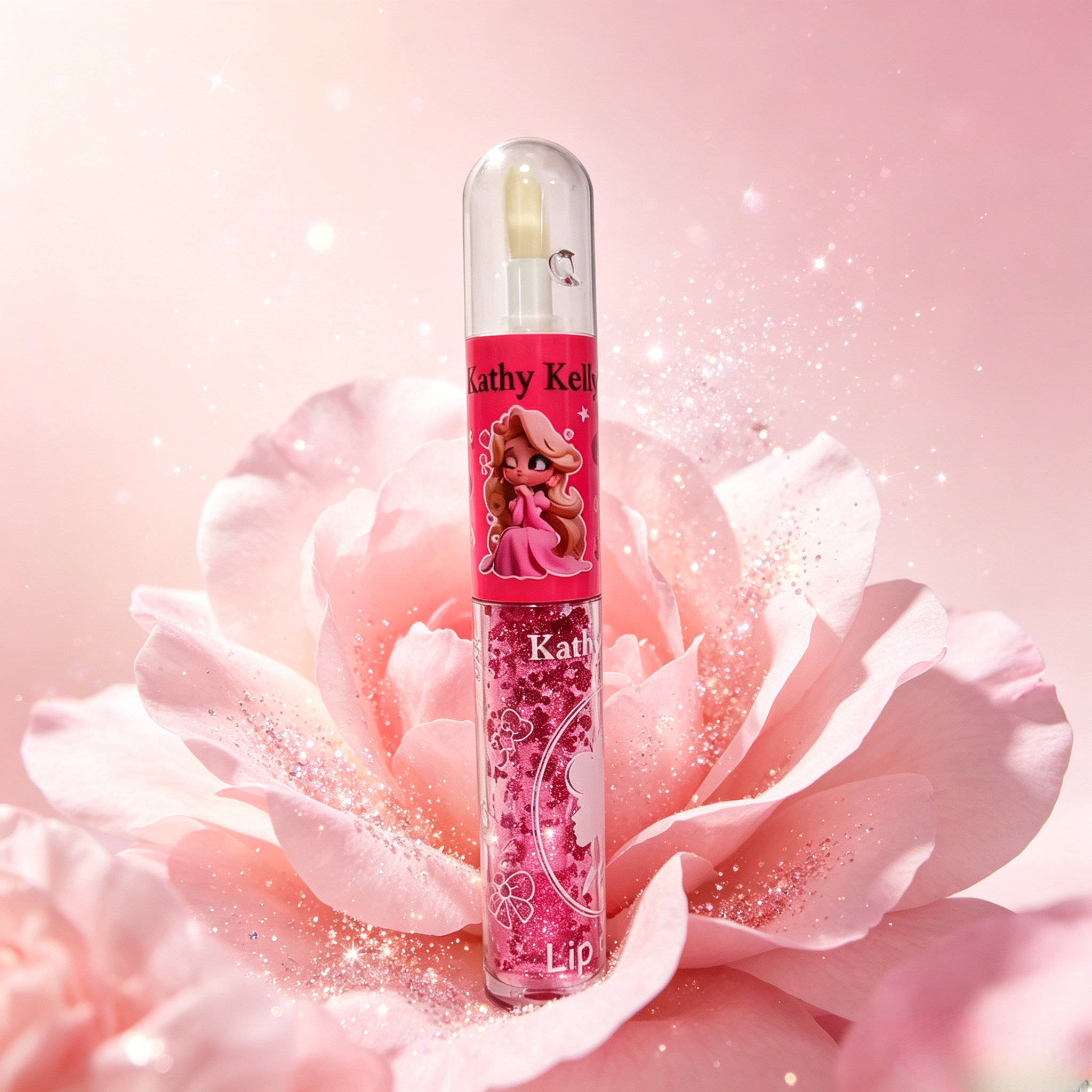 Double-headed glossy lip balm, mirror-like hydrating lip gloss, long-lasting cute cartoon lip color, suitable for girls and women to use view 5