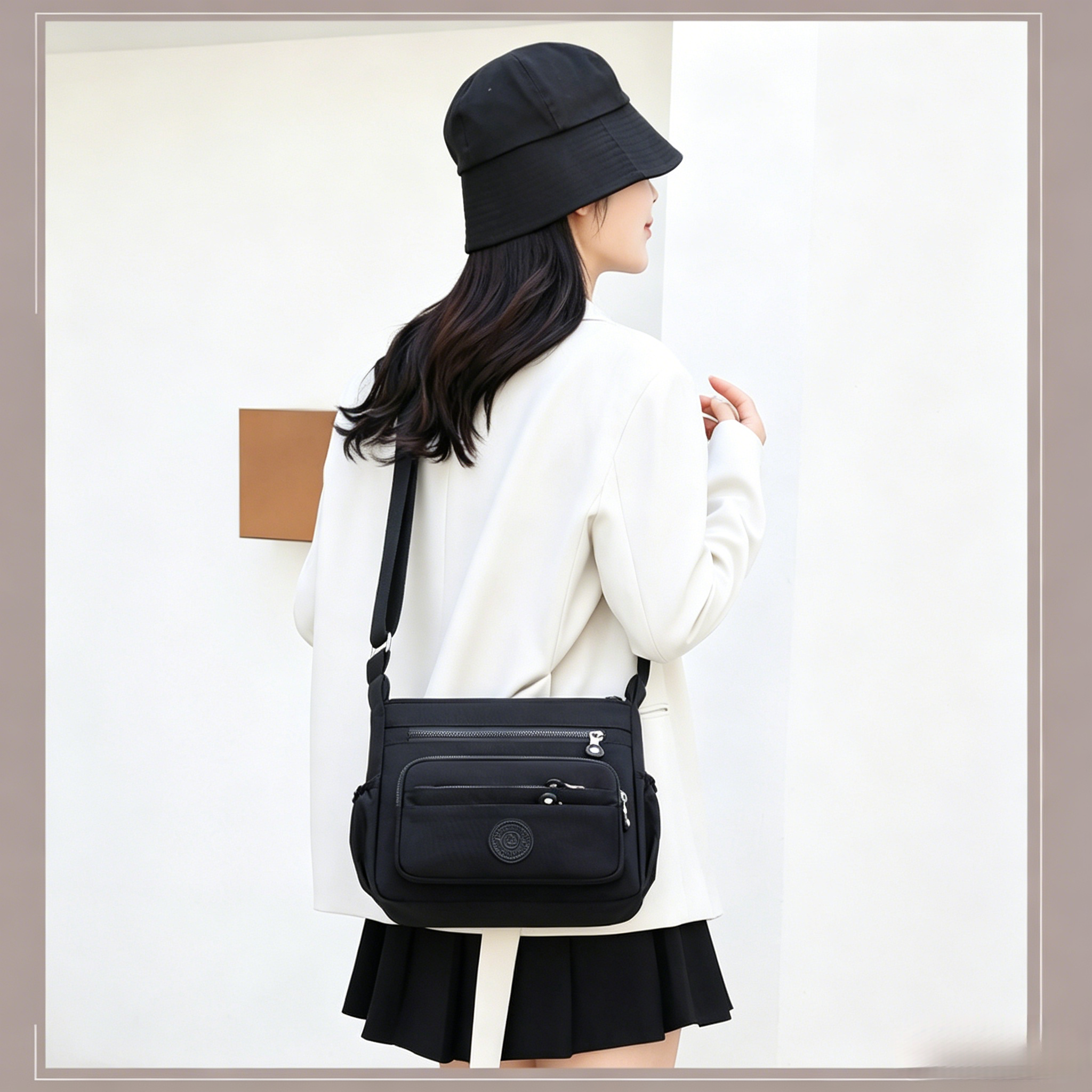 Women Multi Compartment Crossbody Bag Big Space Waterproof Ladies Shoulder Bag Adjustable Strap Daily Travel Shopping Handbag With Coin Pocket