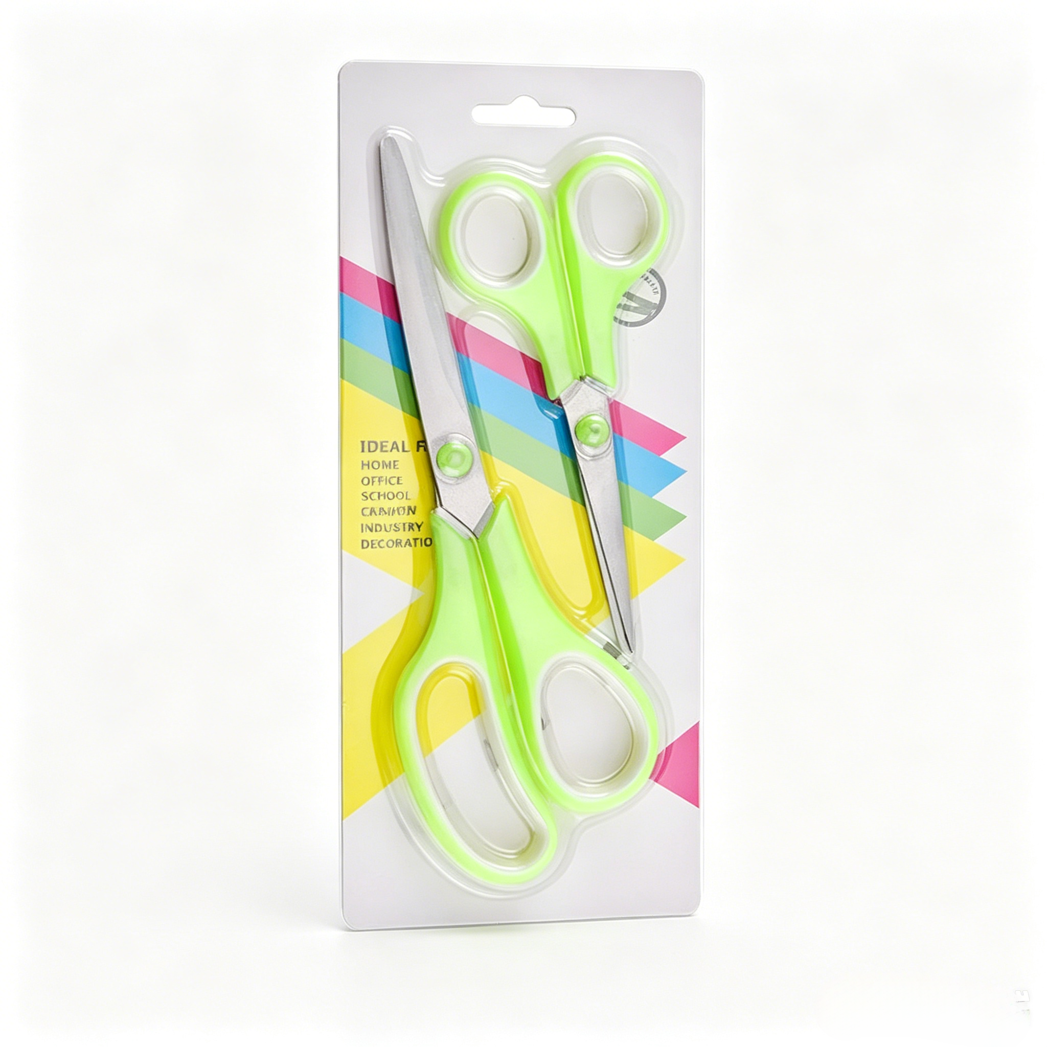 2 Pack Multipurpose Stainless Steel Scissors Set, Heavy Duty Tailor Fabric Cutting Shears, Sharp Paper Craft Scissors for Sewing Clothes, School Office Art DIY Household Use