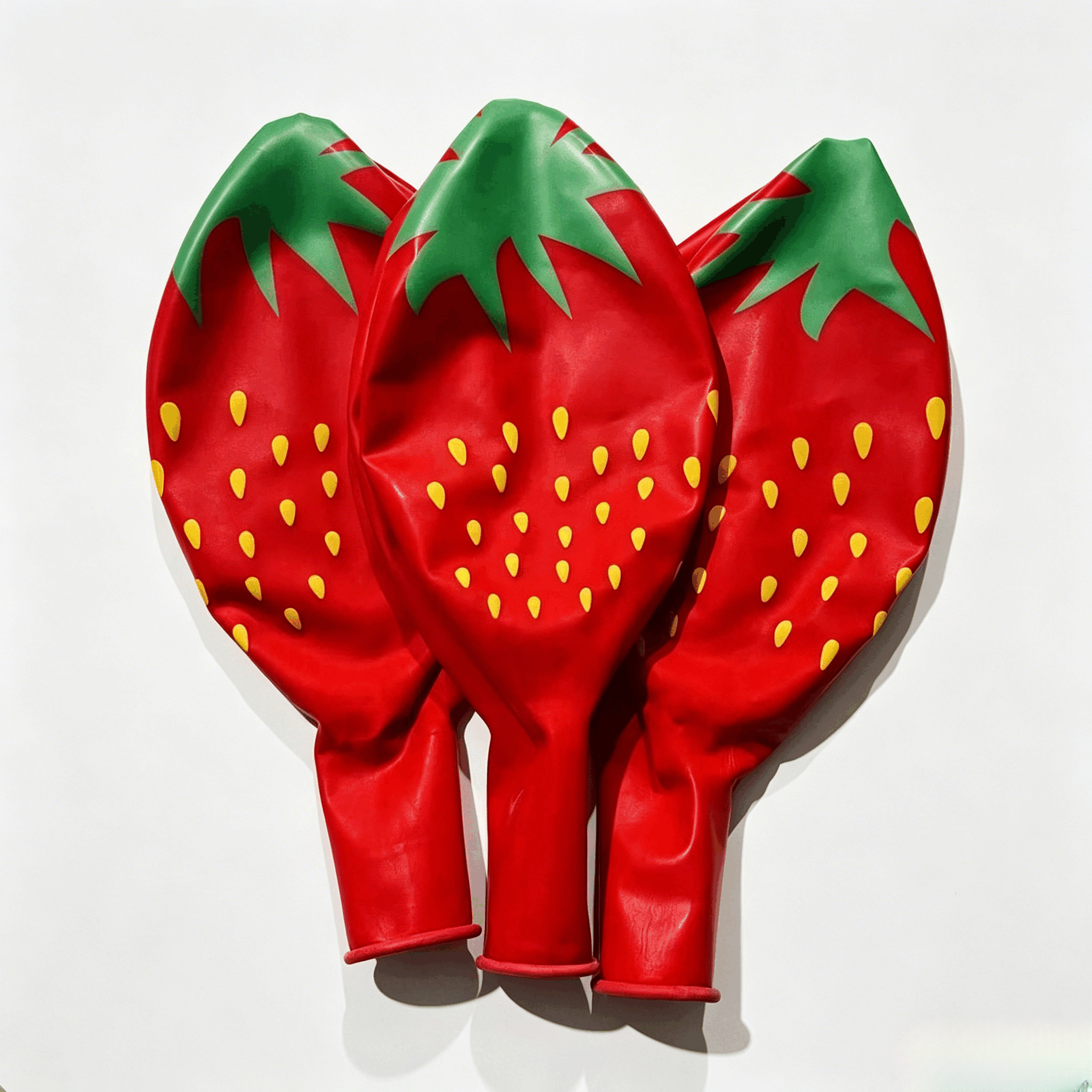 Cute Strawberry Printed Latex Balloons, 12" Red Fruit Theme Balloons for Birthday Party, Baby Shower, Kids Event Decorations, Pack of 6pcs