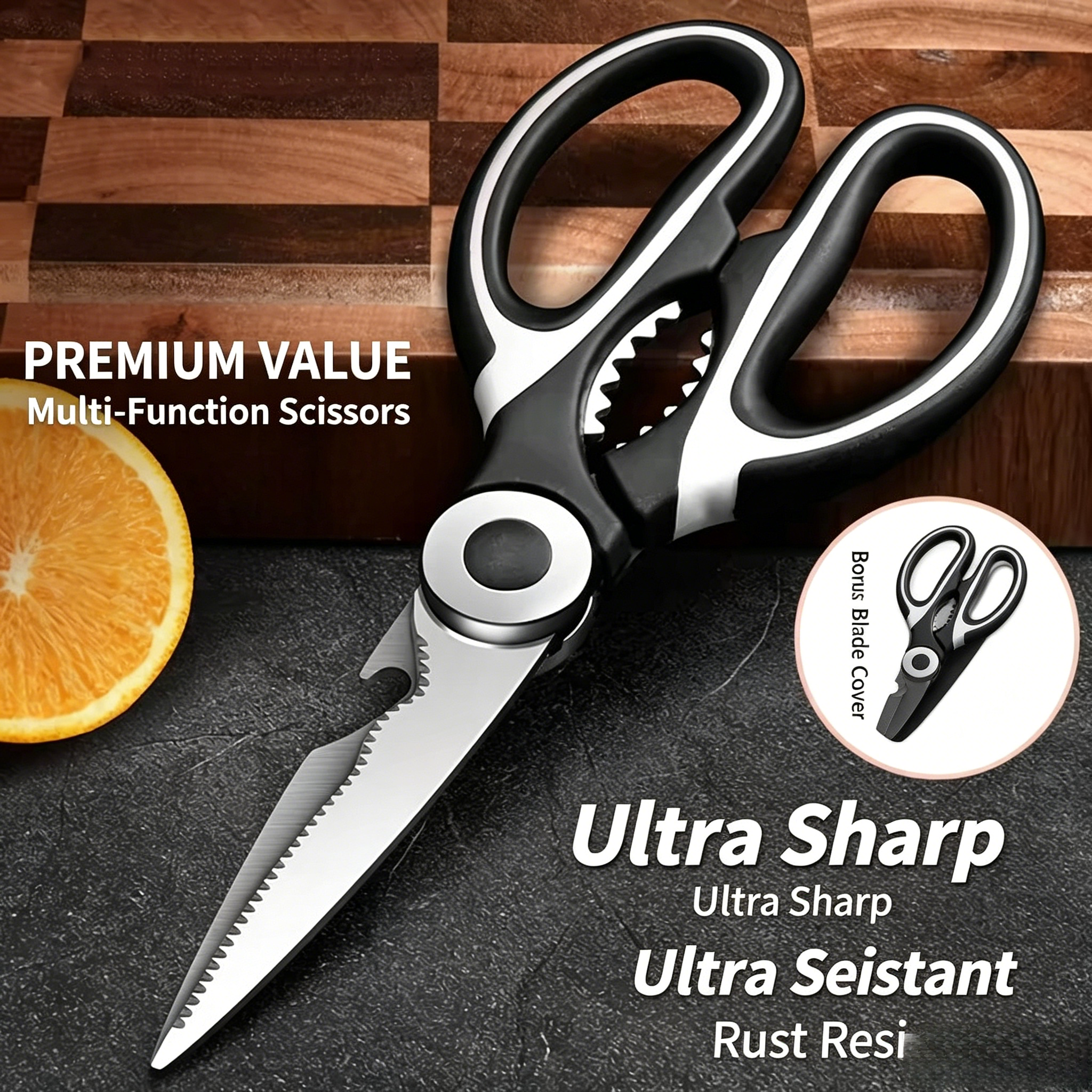 kitchen scissors, poultry scissors, bone cutting scissors, multifunctional kitchen shears, fish cutting scissors, chicken bone scissors, household kitchen cutter, food scissors, barbecue shears