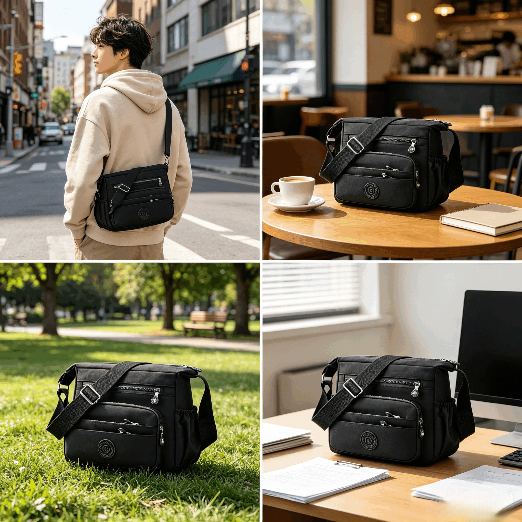 Women Multi Compartment Crossbody Bag Big Space Waterproof Ladies Shoulder Bag Adjustable Strap Daily Travel Shopping Handbag With Coin Pocket