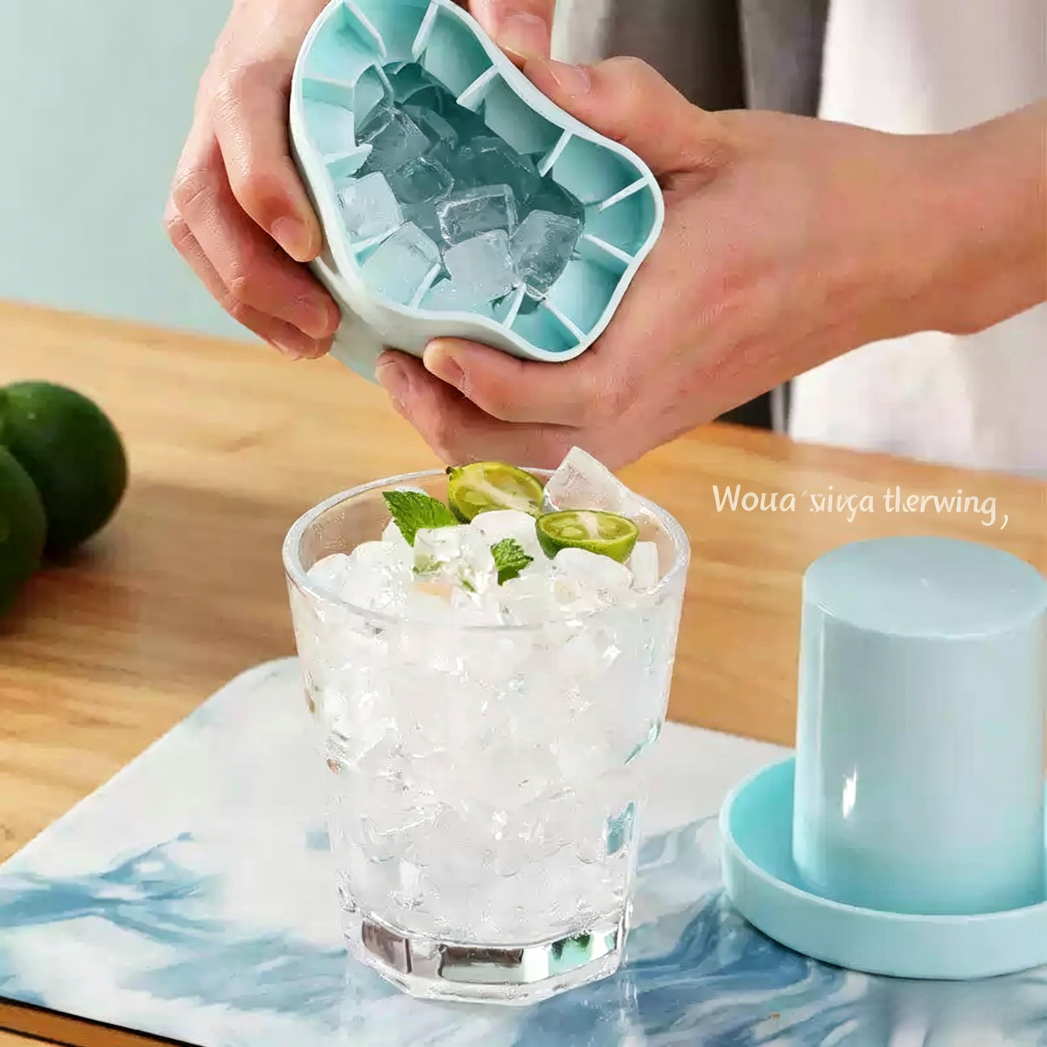2Pcs Round Silicone Ice Cube Tray With Lid  Reusable Ice Maker Mold For Home Kitchen
