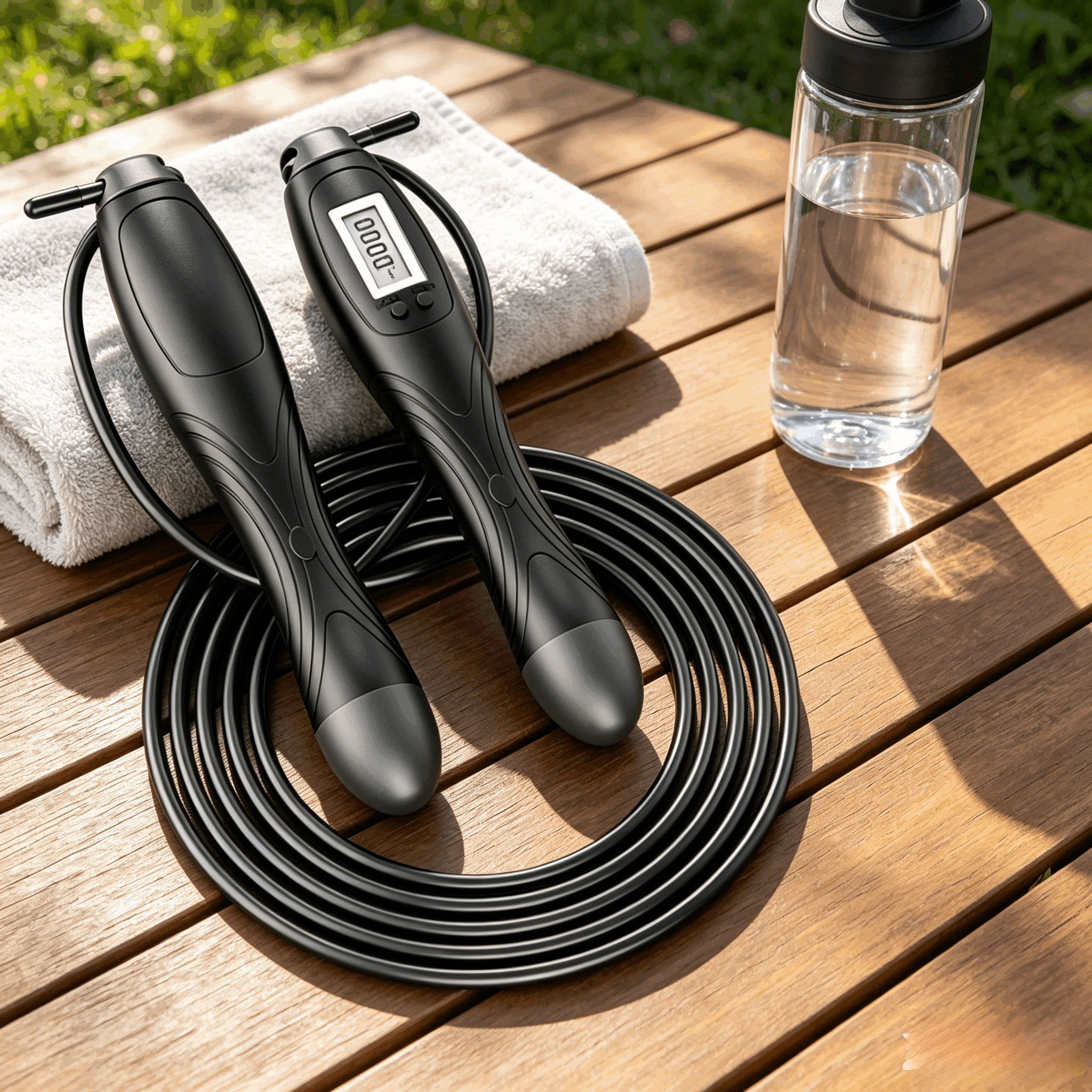 Jump Rope with Electronic Counter Professional Adjustable Fast Speed Counting Skipping Rope Jumping Wire Workout Equipments,Skipping rope gym rope home training count rope Men Women and Kids