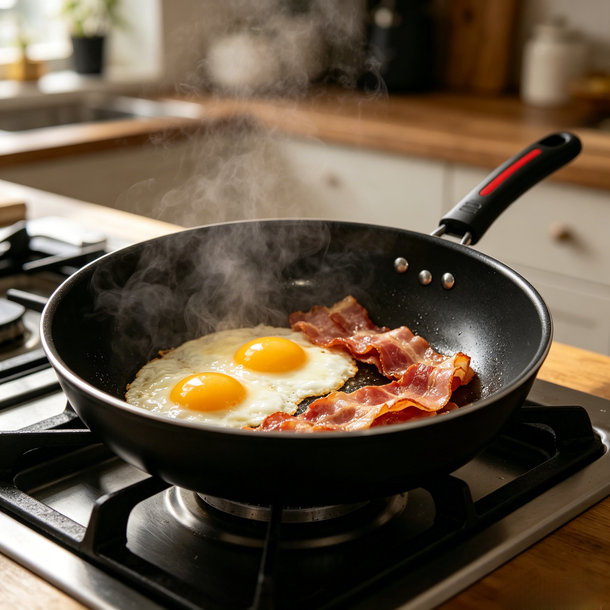32CM Triple Layer Non Stick Aluminium Frying Pan Multi Purpose Chapati Sufuria Cooking Pan For Fry Deep Fry Stir Fry Home Kitchen Cookware（heat resistant handle）