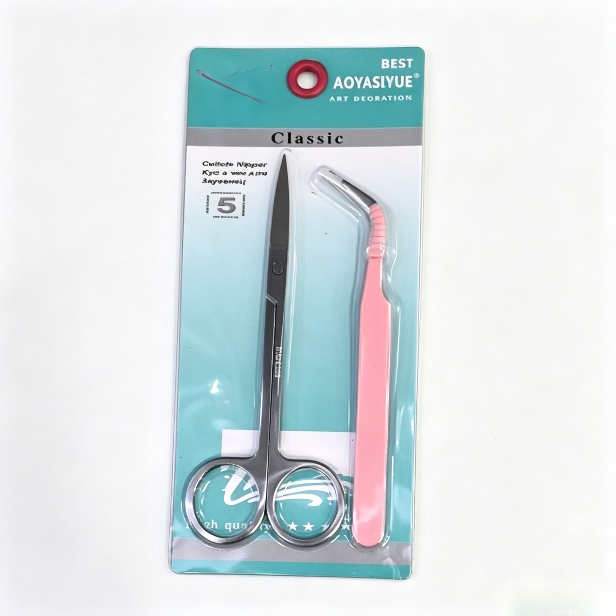 2Pcs Lash Tweezer & Scissors Set Professional Precision Eyebrow Trimming Tools DIY Eyelash Extension Makeup Kit For Kenyan Women view 4
