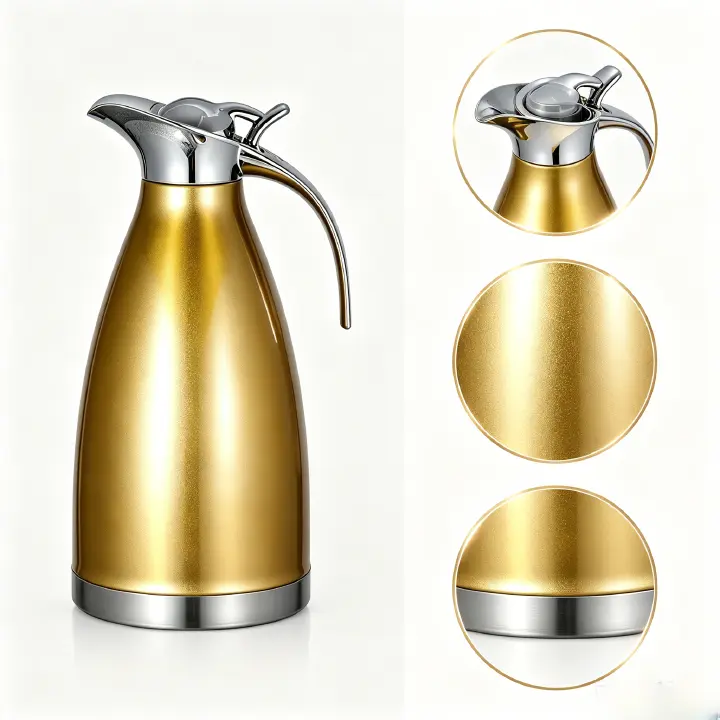 2.0L Stainless Steel Vacuum Coffee Pot Vacuum Thermos Flask Kettle  2L Double Wall Heat Retention Beverage Carafe for Home Kitchen Office Use，insulated water carafe、hot cold retention jug