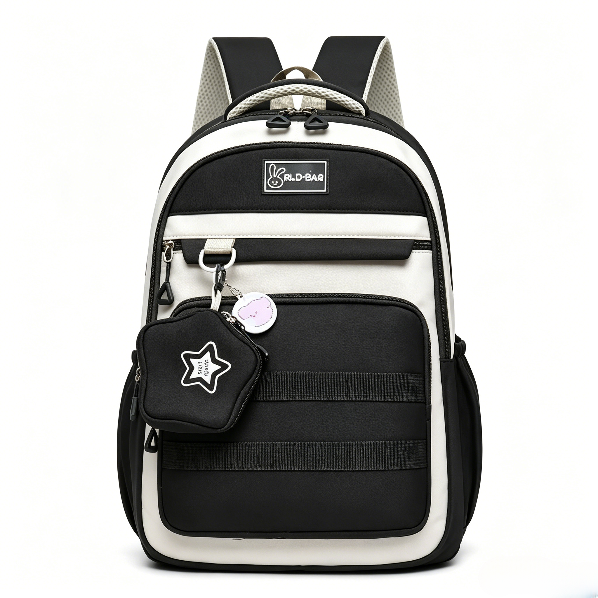 Large Capacity School Backpack , Fashion Casual Daily Commute Bag, Lightweight Waterproof Travel Backpack, Multi Pocket  Business Trip Outdoor Daypack With Detachable Mini Coin Purse