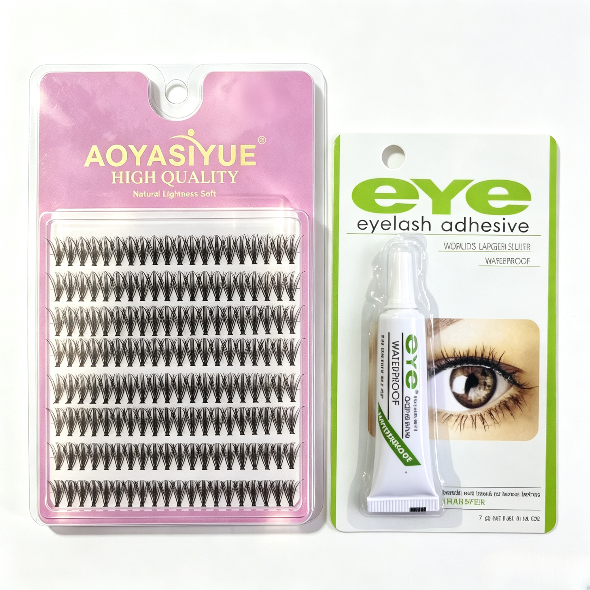 DIY Segmented false eyelash set, large capacity dense single cluster of false eyelashes 8/10/11/12/13cm Curly Mink False Eyelashes, Soft Lightweight Volume Lashes,Give away eyelash glue view 3